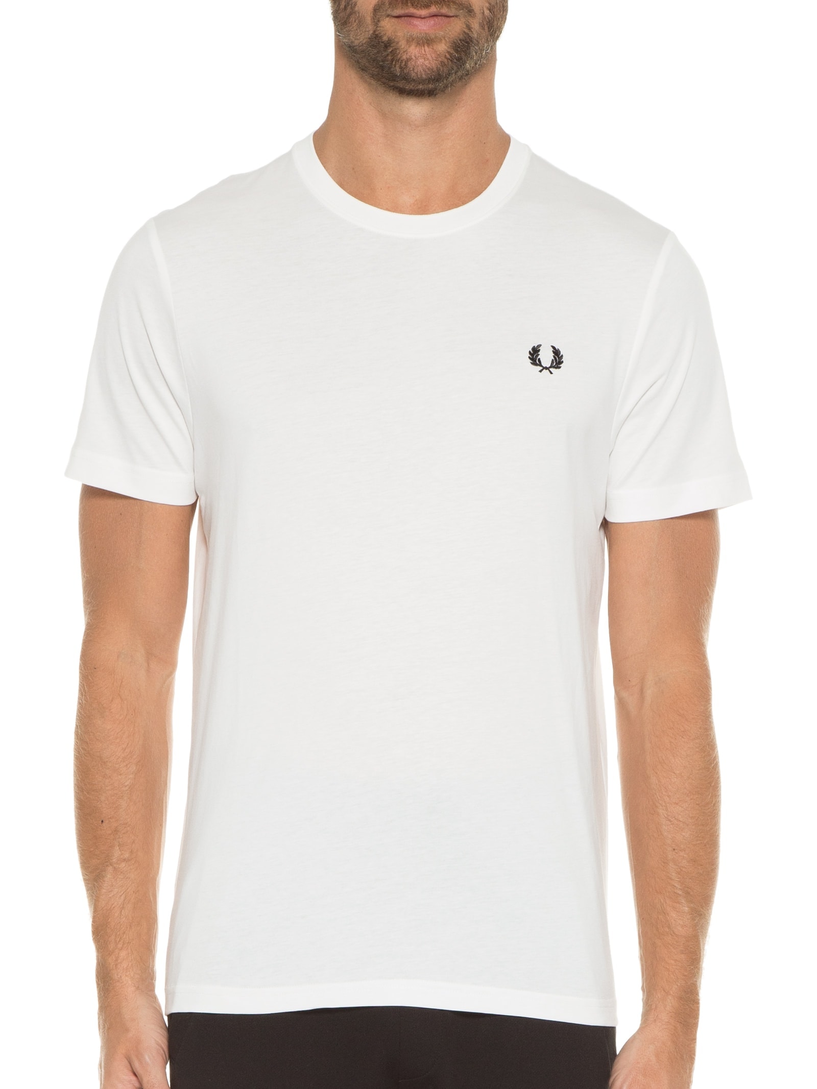 Camiseta Masculina Crew Neck Branco Fred Perry