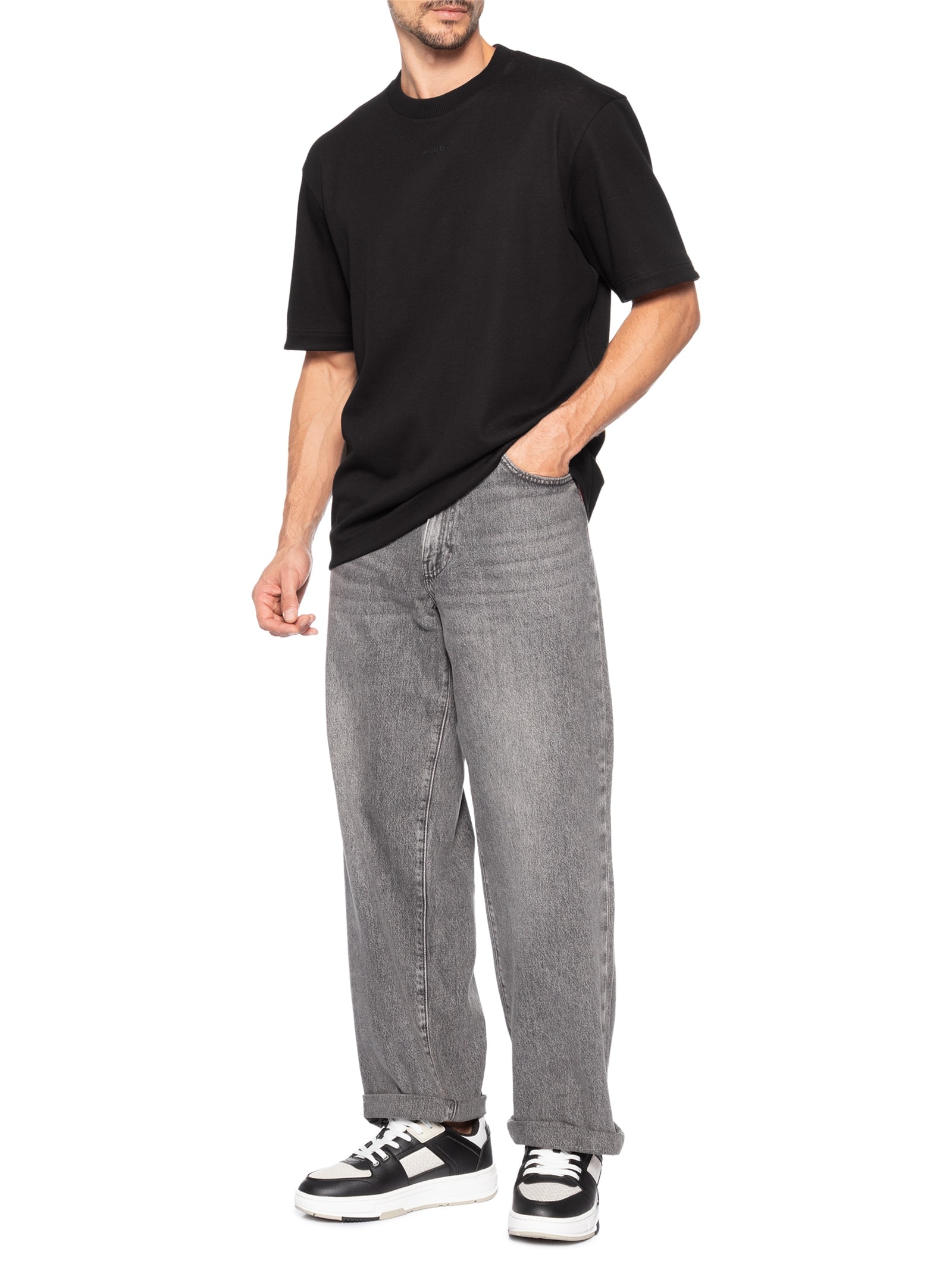Camiseta Masculina Crew Neck Daneon Preto Hugo
