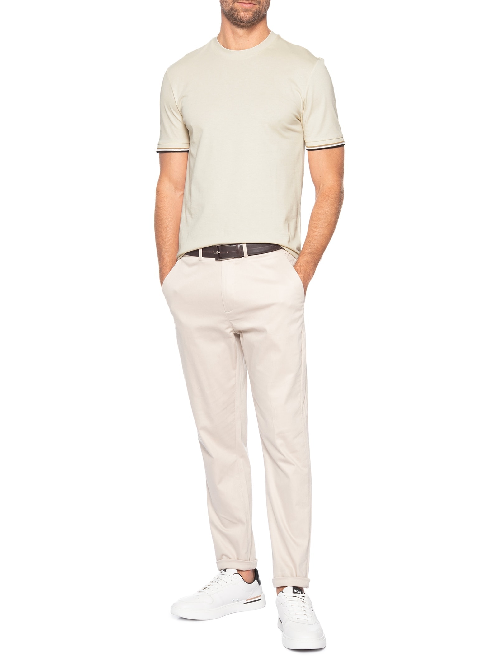 Camiseta Masculina Crew Neck Thompson 04 Branco Boss