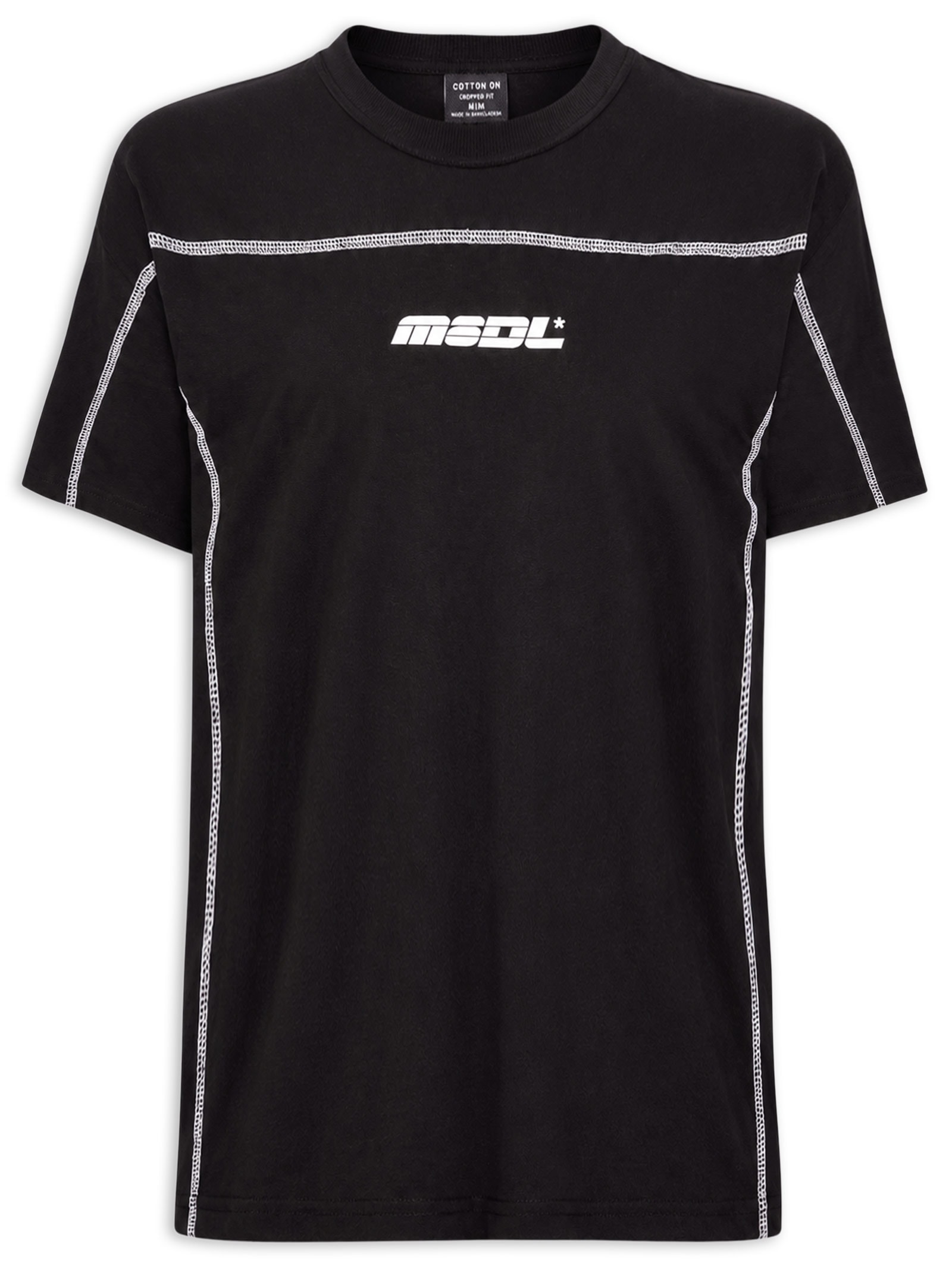 Camiseta Masculina Cropped Fit Graphic Preto Cotton On