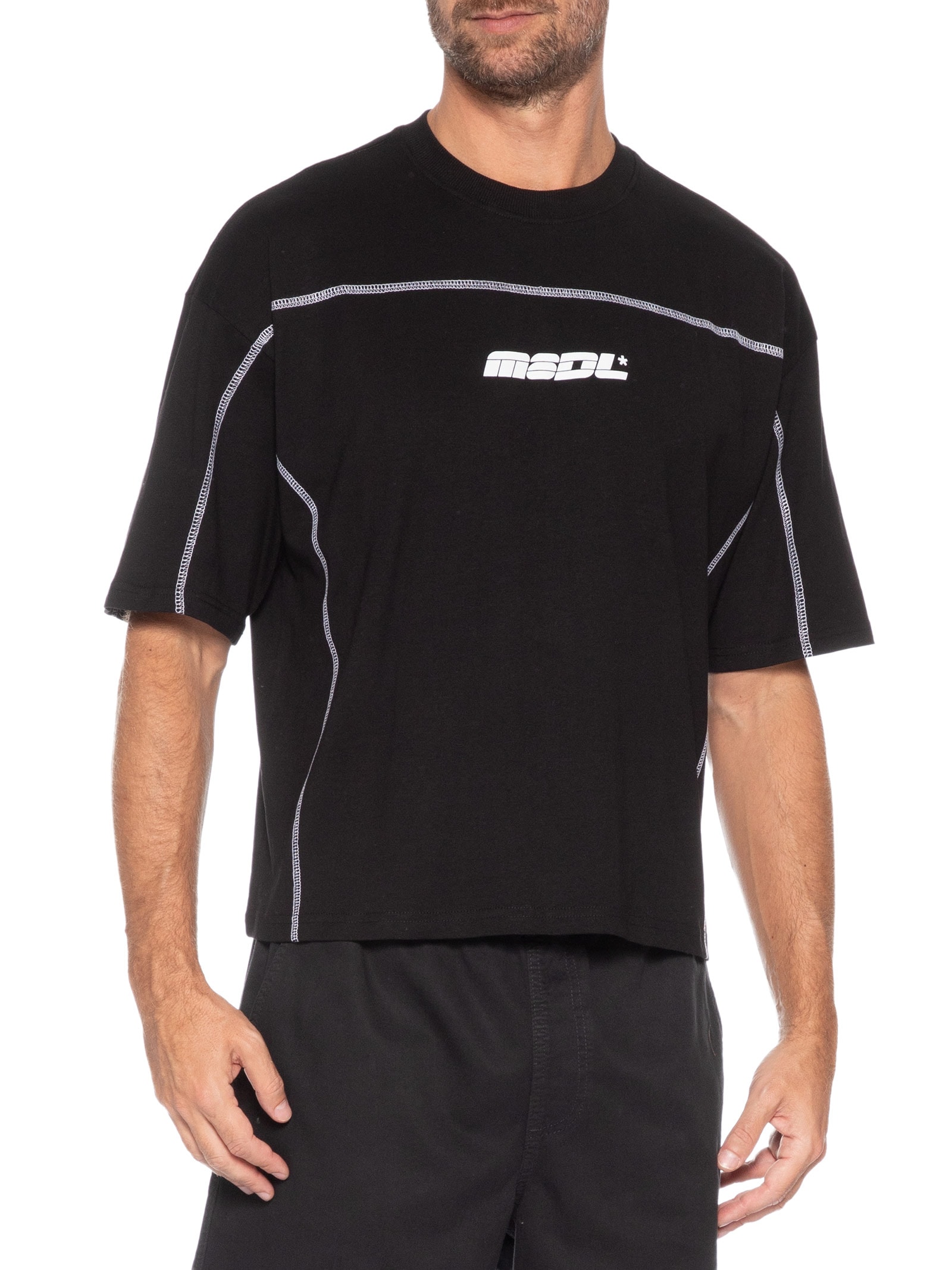 Camiseta Masculina Cropped Fit Graphic Preto Cotton On