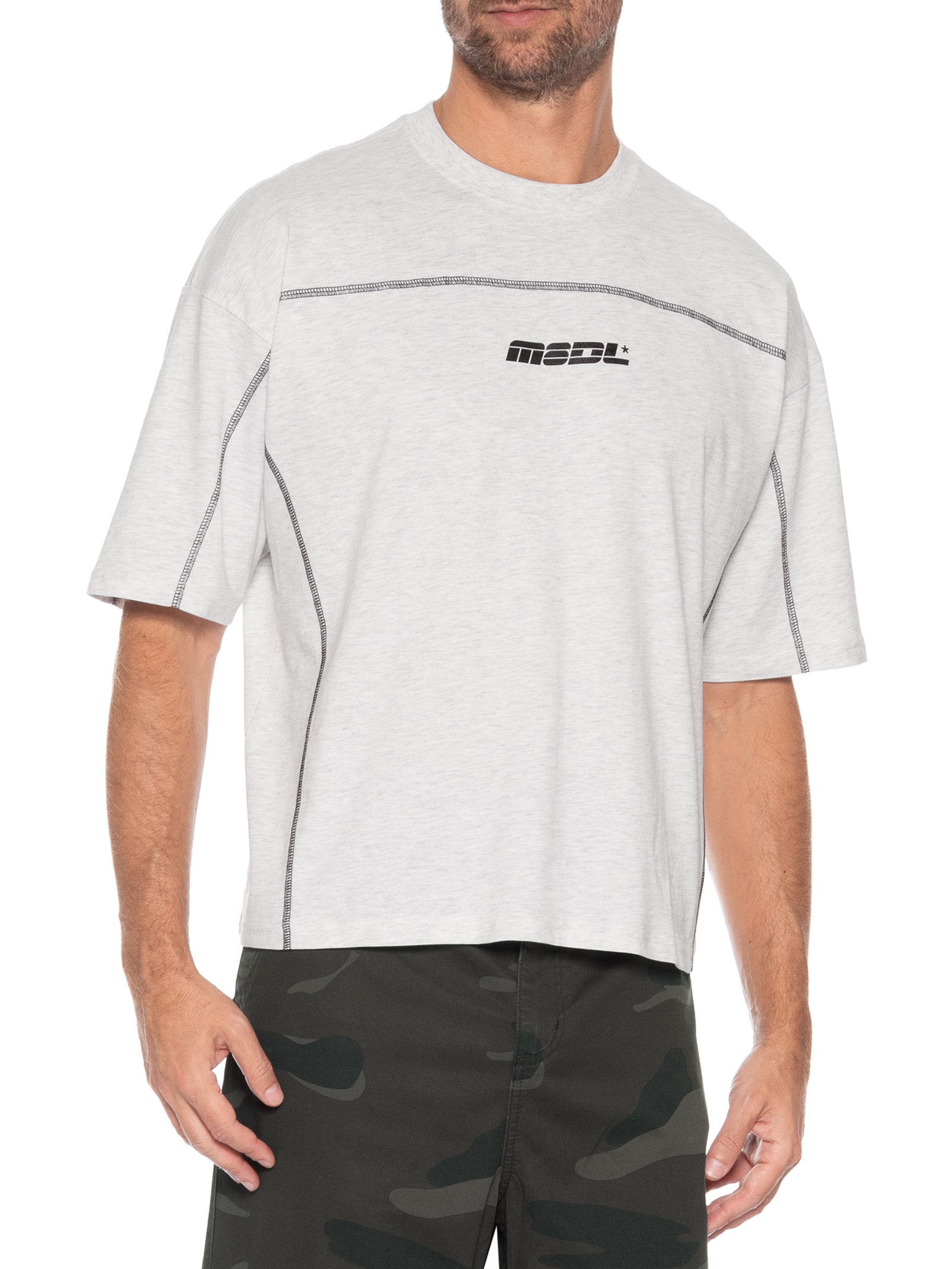 Camiseta Masculina Cropped Fit Graphic – Branco Cotton On