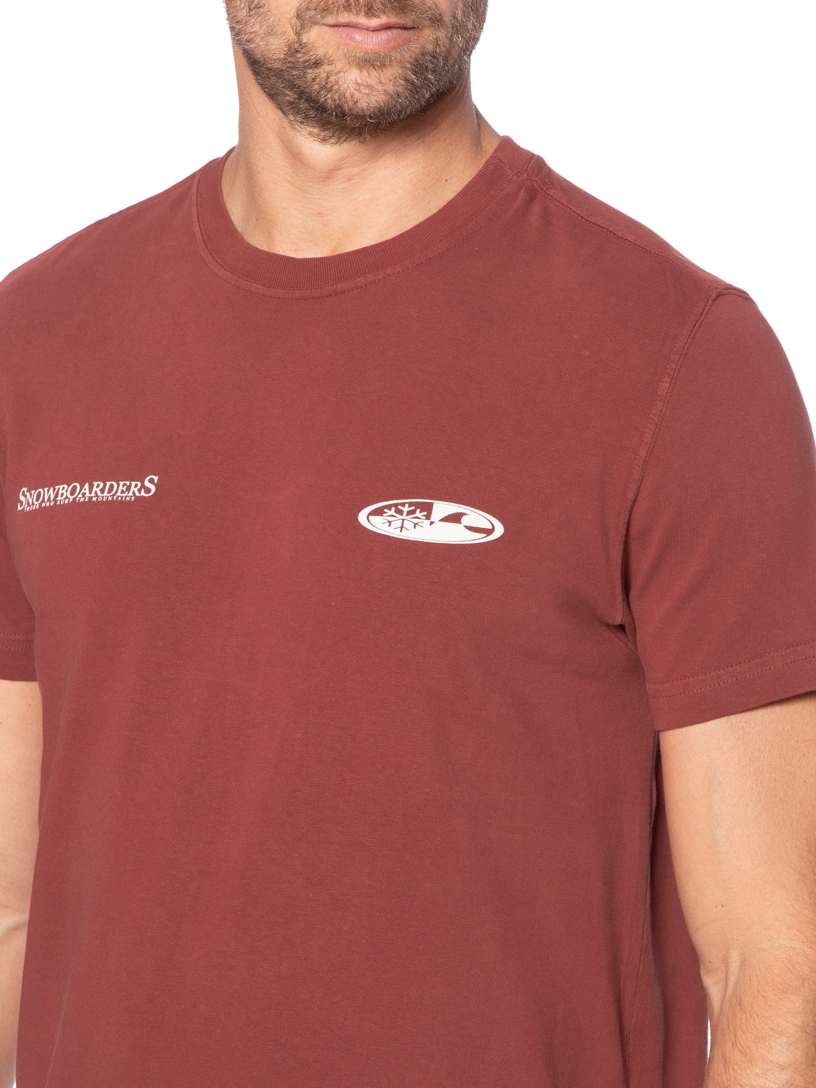 Camiseta Masculina Curta Double Face Snowboarders Vermelho Osklen