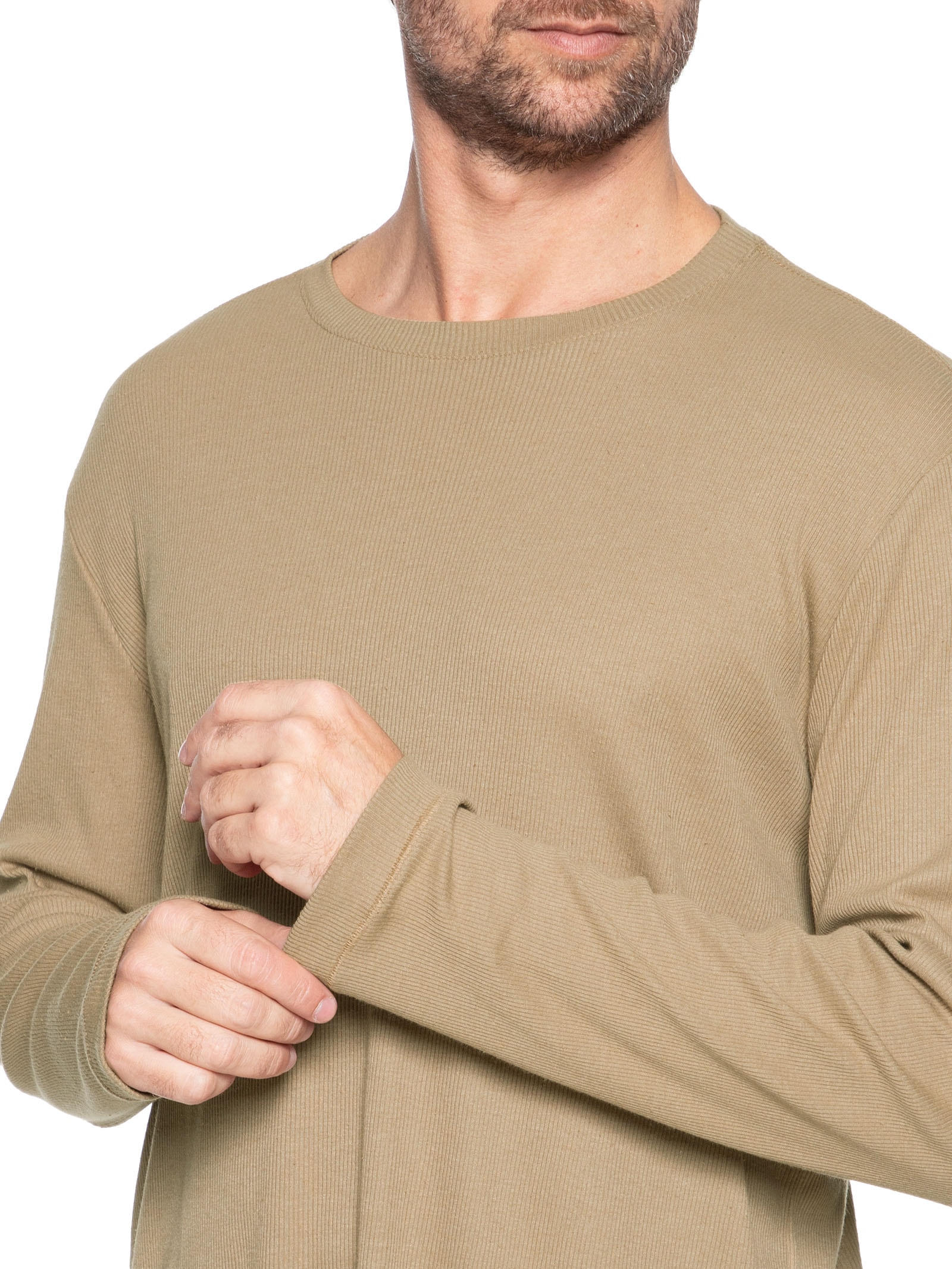 Camiseta Masculina Cutback Manga Longa Bege Osklen