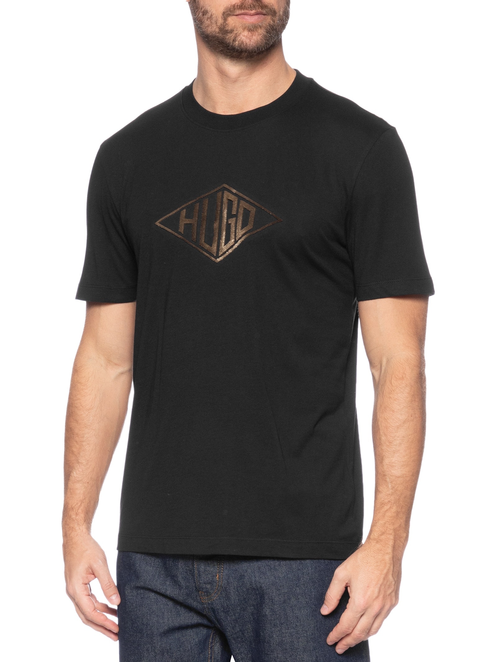 Camiseta Masculina Dalendi Preto Hugo
