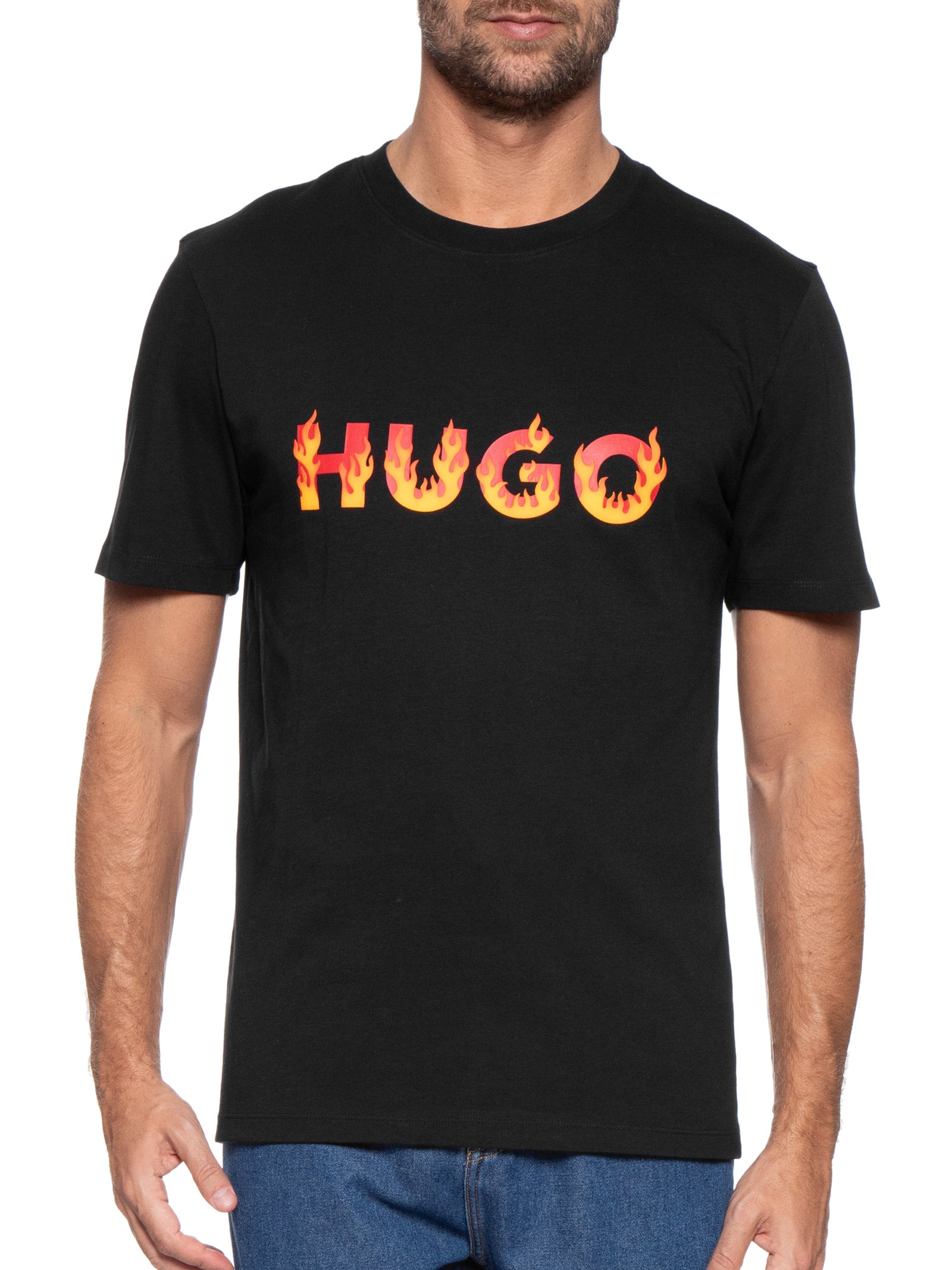 Camiseta Masculina Danda 10225143 01 Preto Hugo