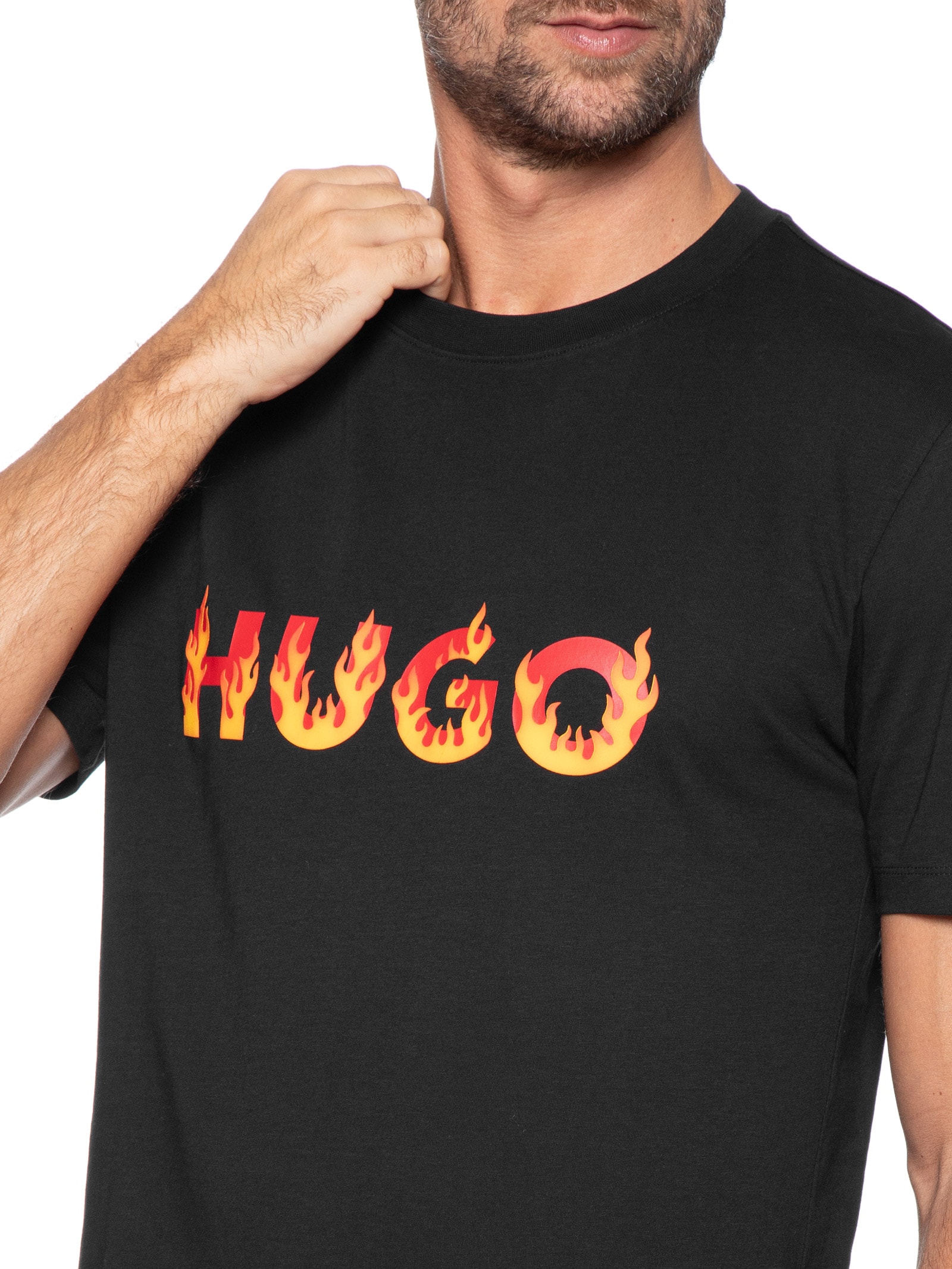 Camiseta Masculina Danda 10225143 01 Preto Hugo