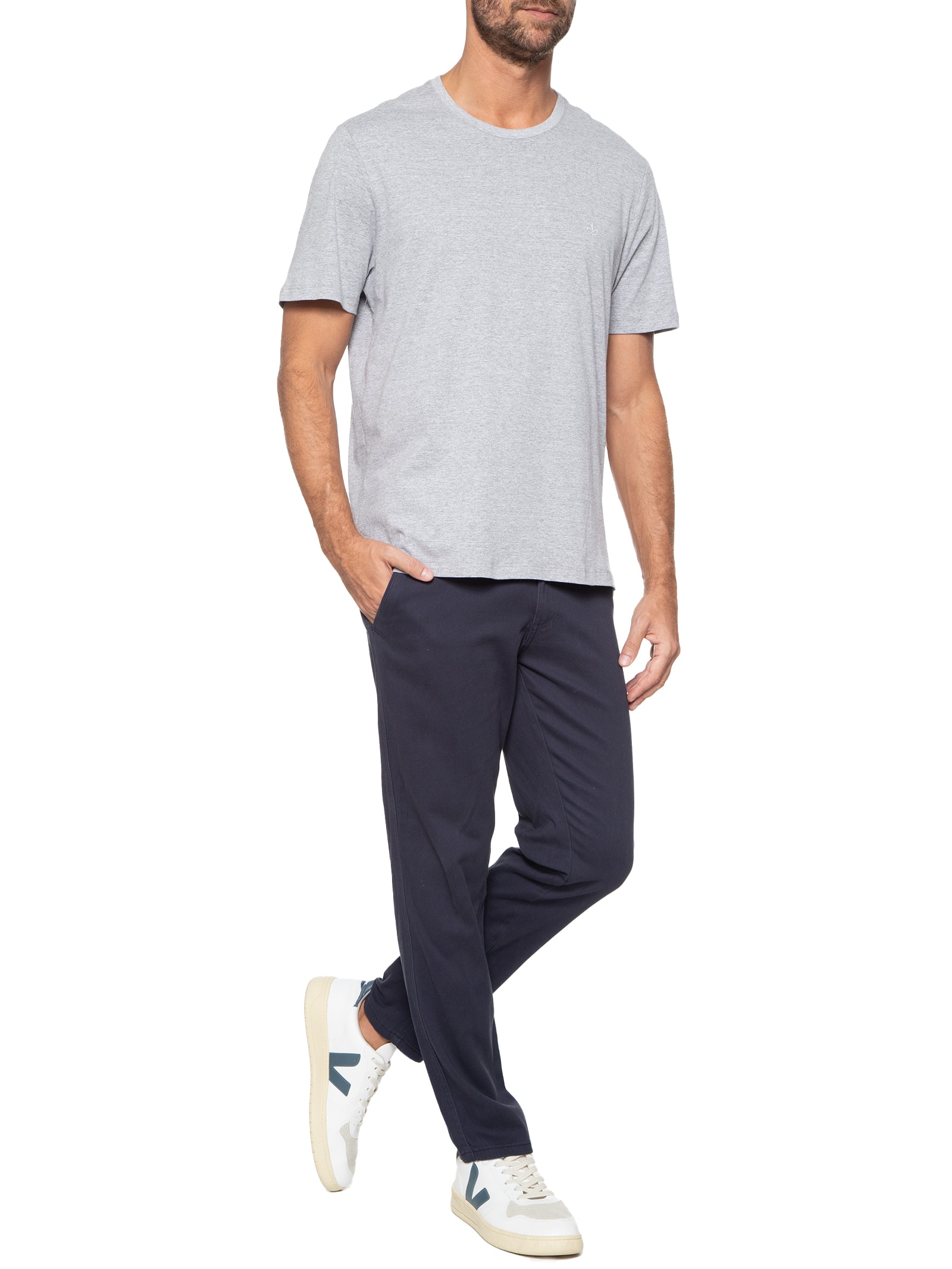 Camiseta Masculina Dc Básica Essenti Cinza Dudalina