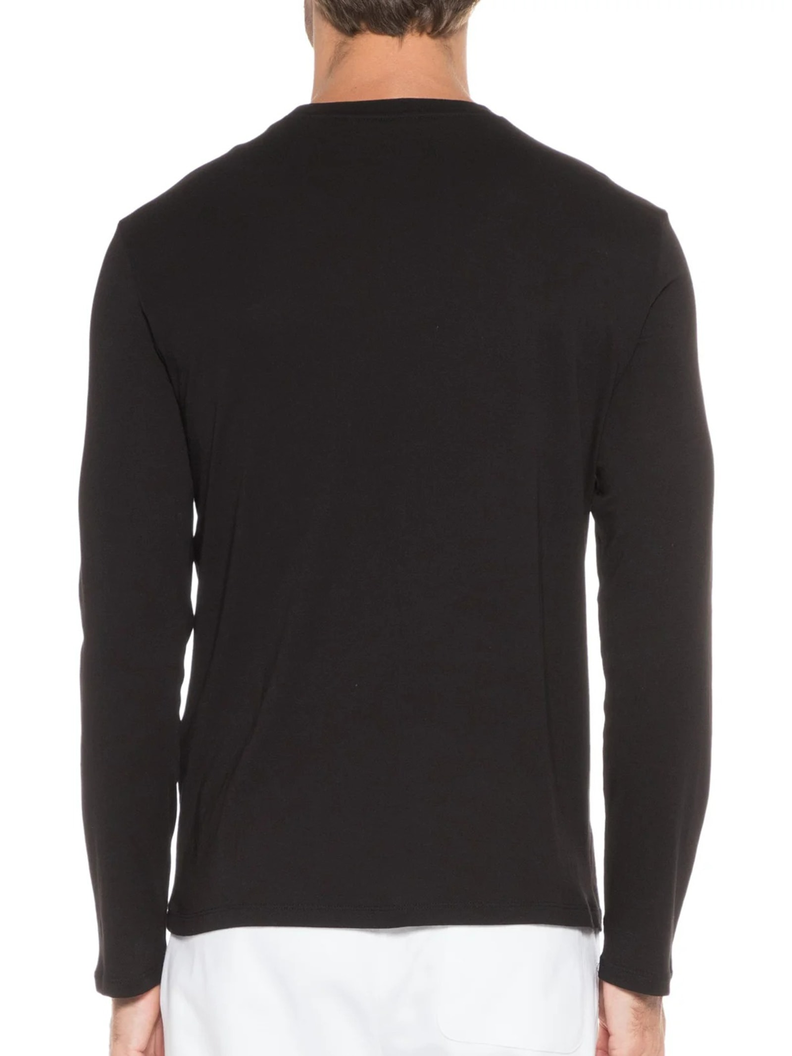 Camiseta Masculina De Malha Manga Longa Preto Armani Exchange