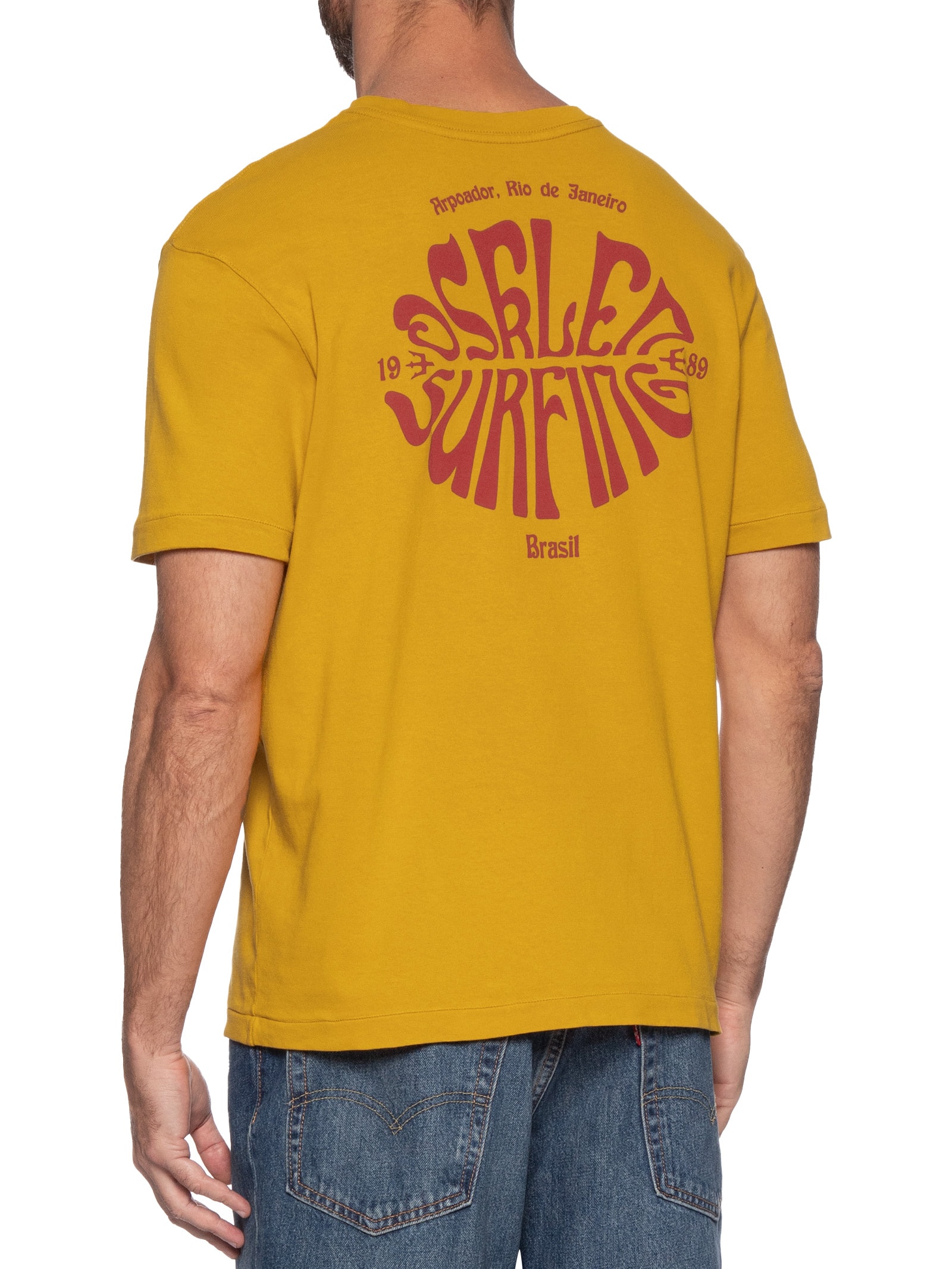 Camiseta Masculina Double 70's Surfing Laranja Osklen