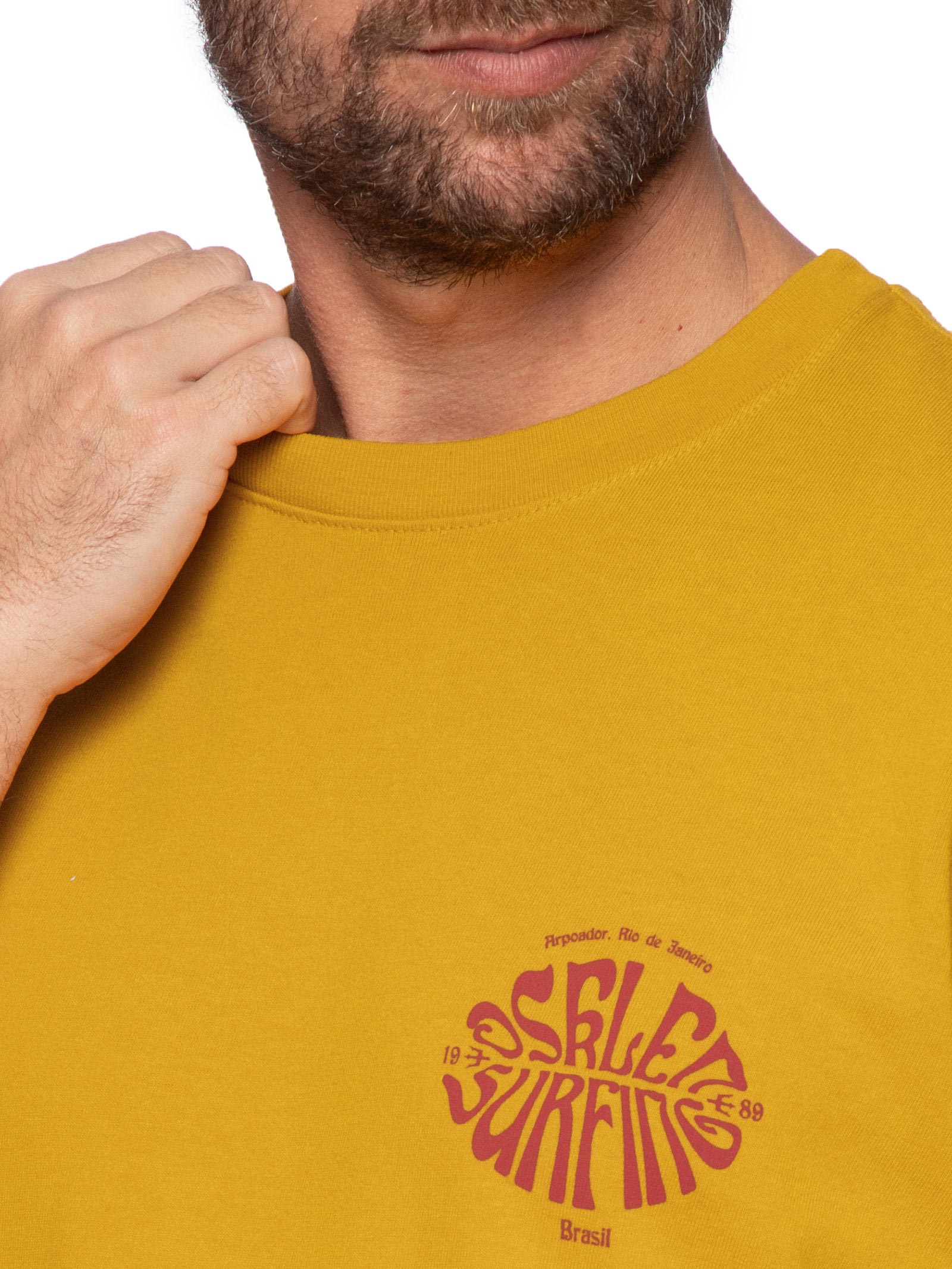 Camiseta Masculina Double 70's Surfing Laranja Osklen