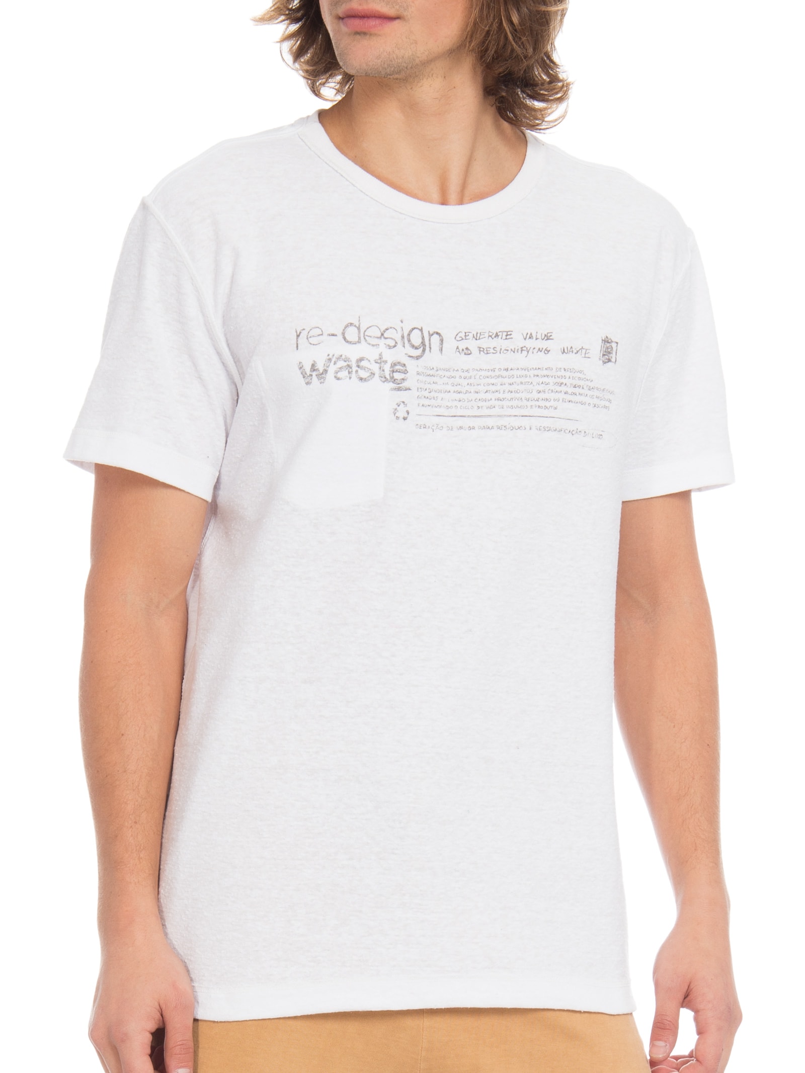 Camiseta Masculina Double Eco E Brigaders Off White Osklen