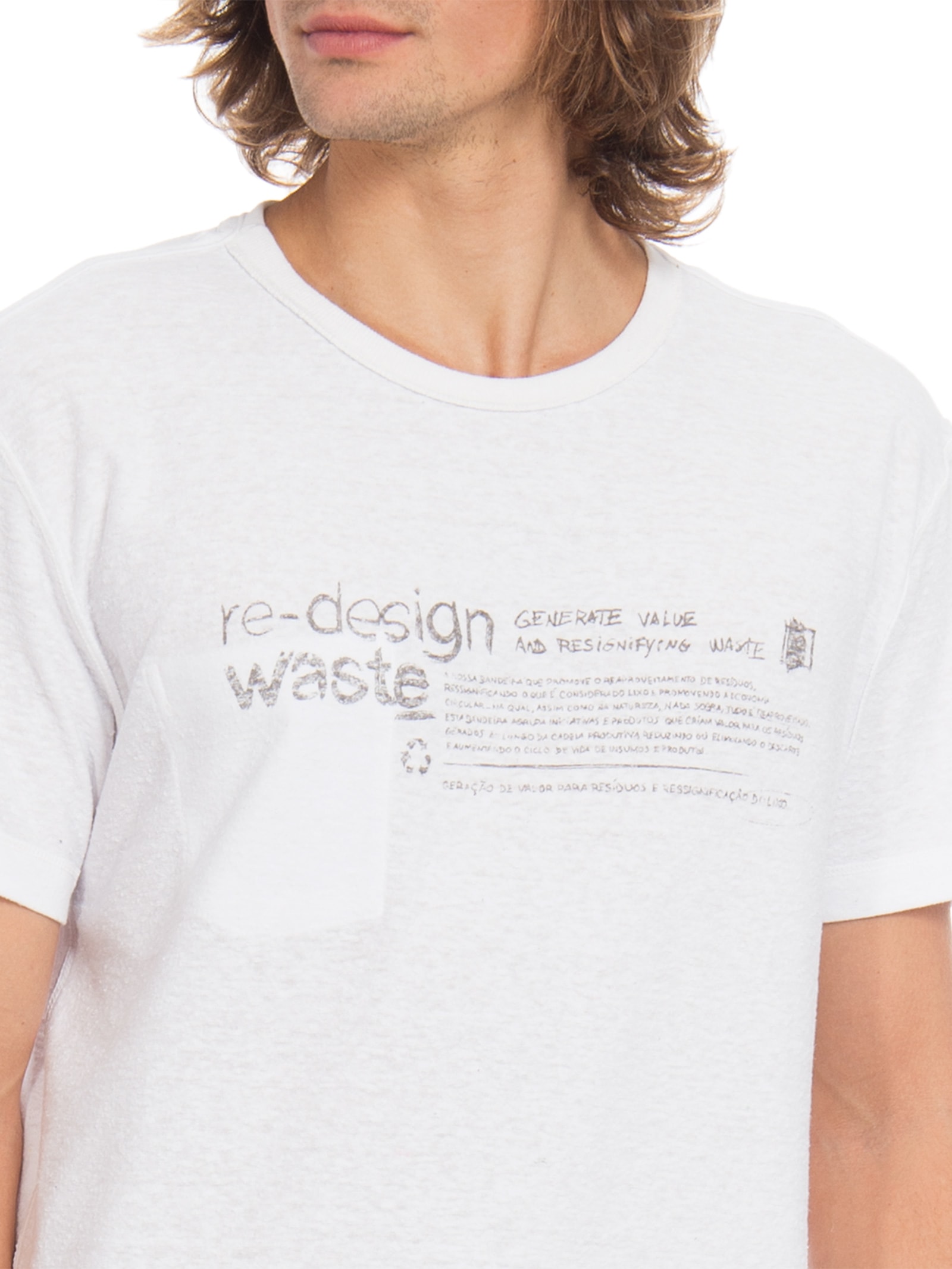 Camiseta Masculina Double Eco E Brigaders Off White Osklen