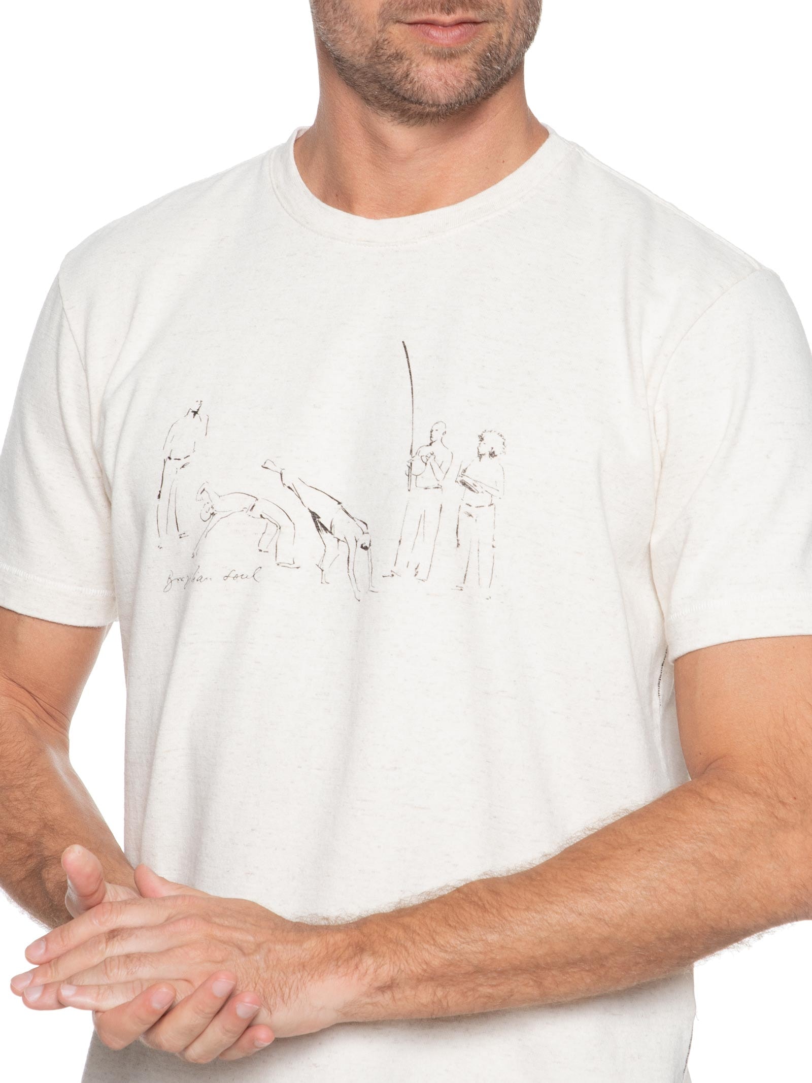 Osklen - Camiseta Masculina Double Face Capoeira Soul Manga Curta