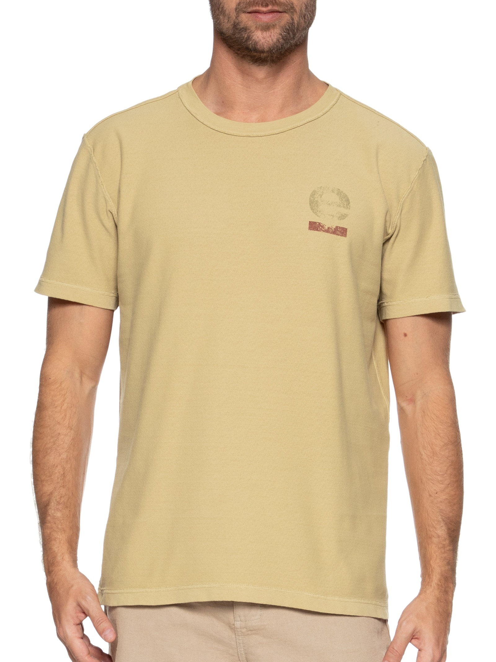 Camiseta Masculina Double Face E-Colors Mc Bege Osklen