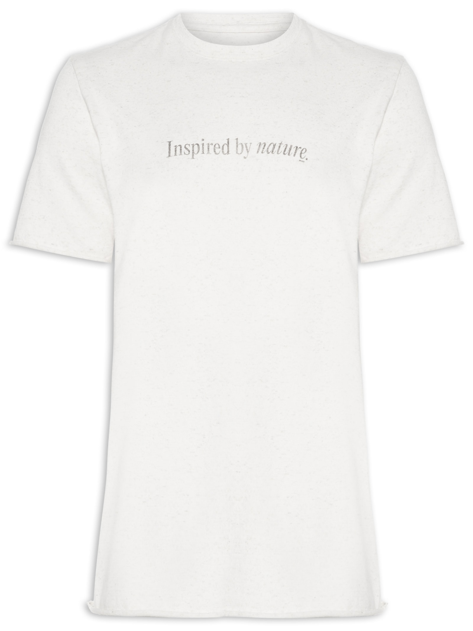 Camiseta Masculina Double Inspired By Nature Manga Curta Bege Osklen