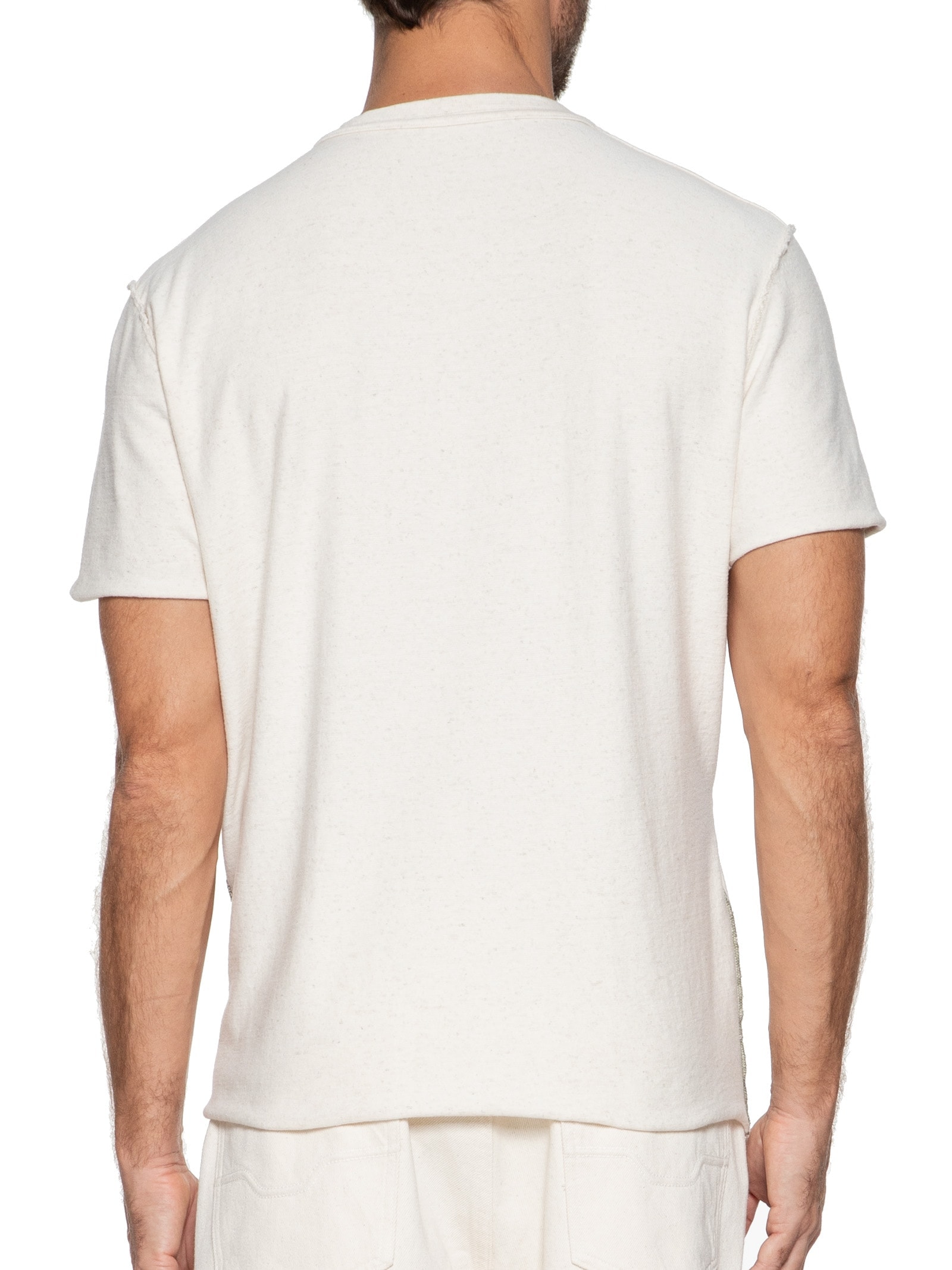 Camiseta Masculina Double Inspired By Nature Manga Curta Bege Osklen