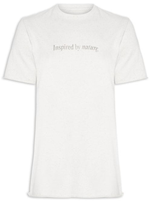 Camiseta Masculina Double Inspired By Nature Manga Curta - Bege