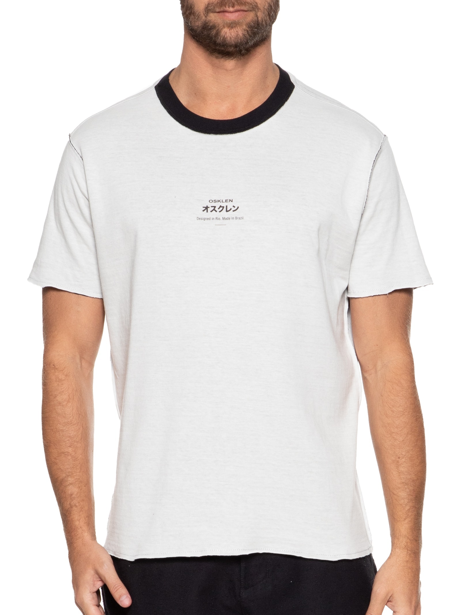 Camiseta Masculina Double Japan Manga Curta Preto Osklen