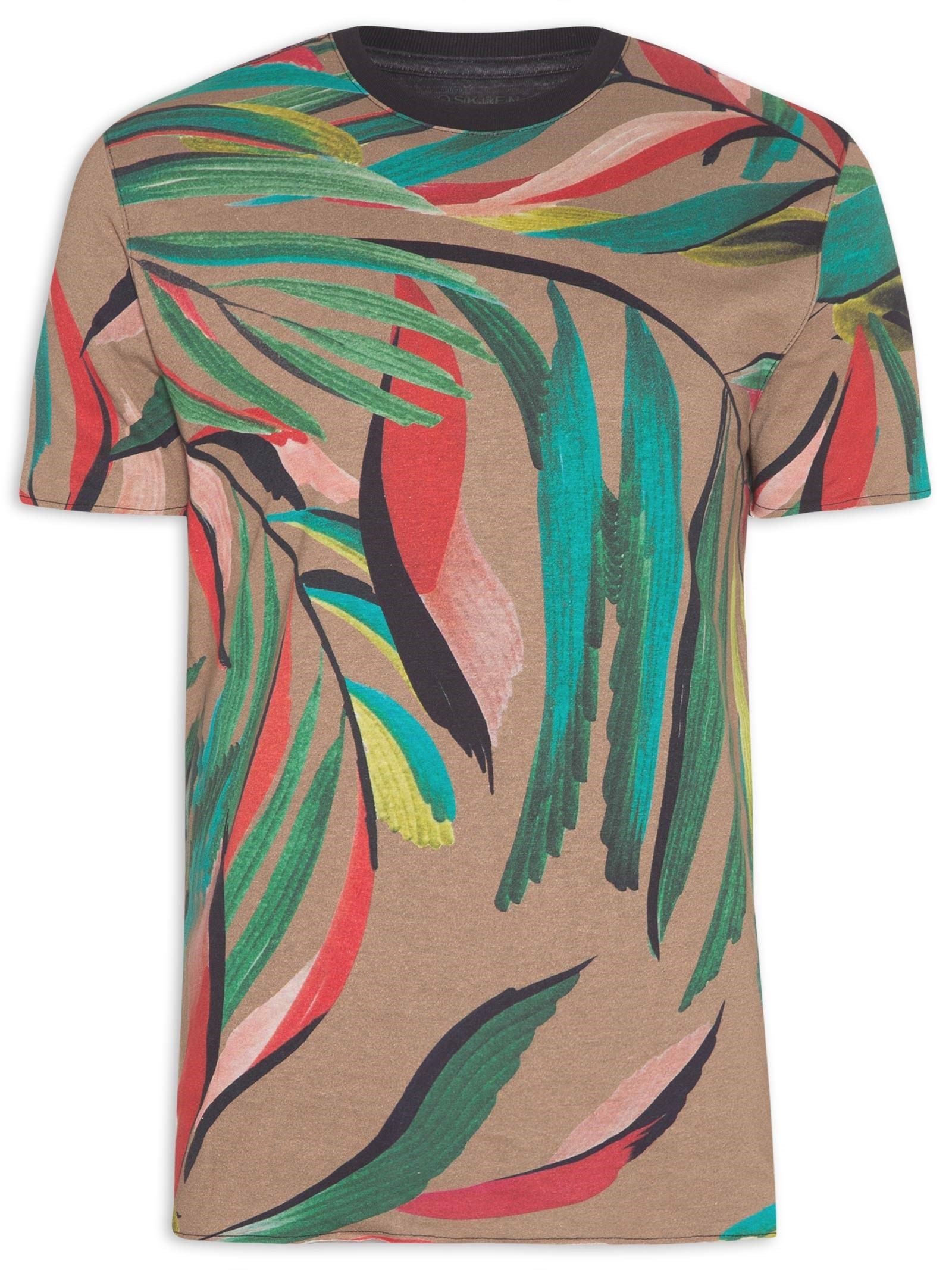 Camiseta Masculina Double Palmeira Bege Osklen