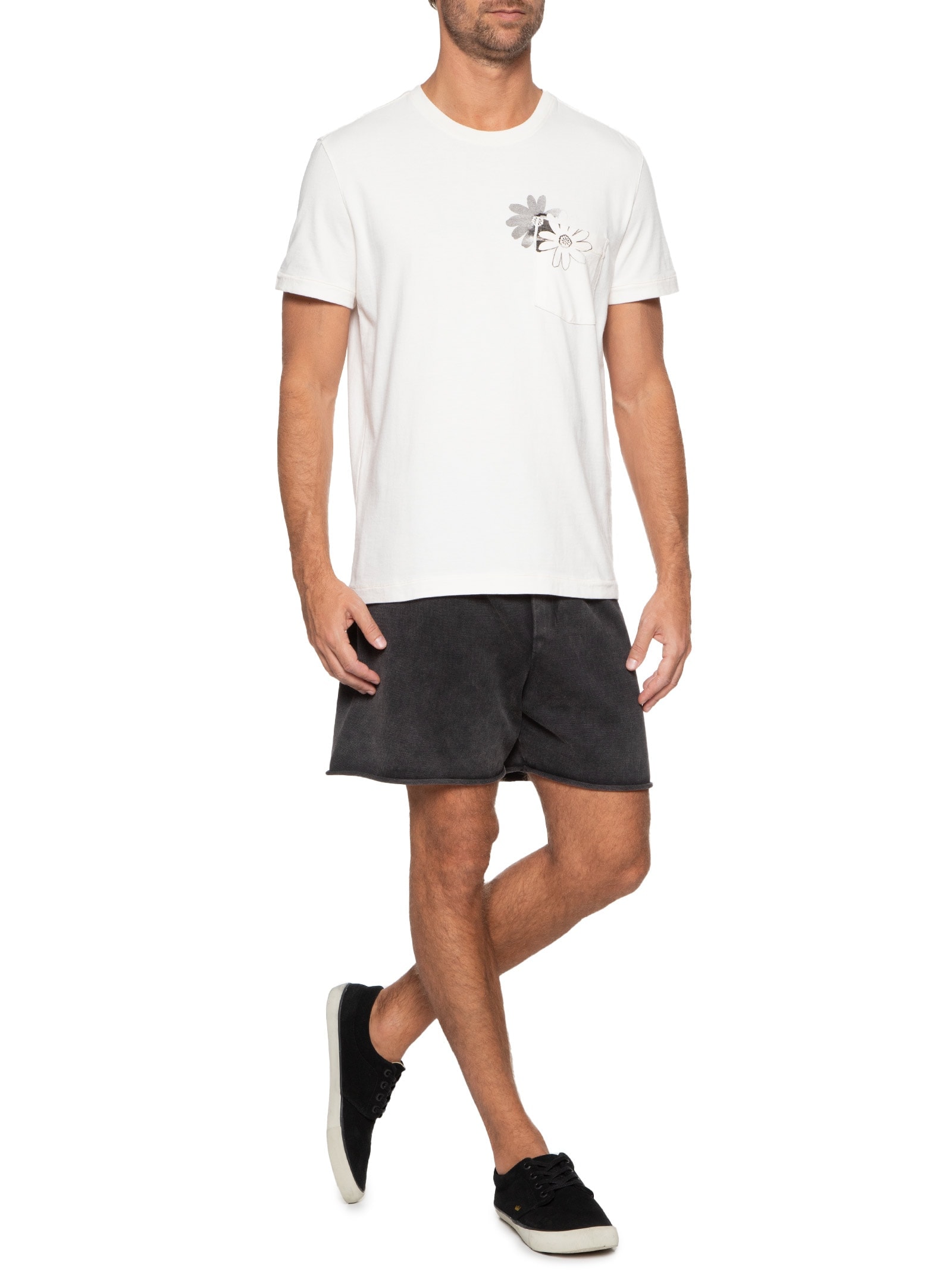 Camiseta Masculina Double Patchflower Branco Osklen