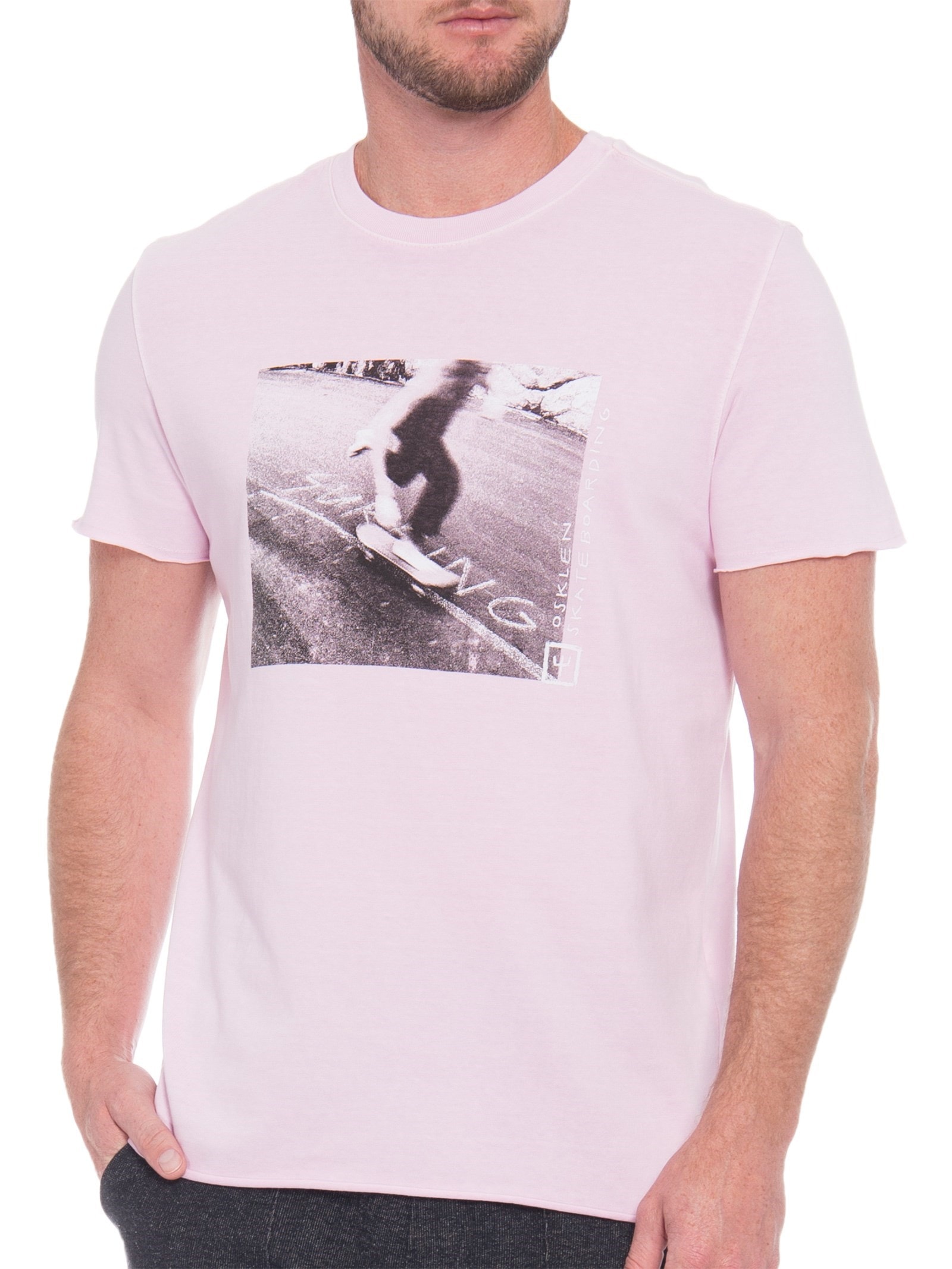 Camiseta Masculina Double Sk8 Asphalt Rosa Osklen