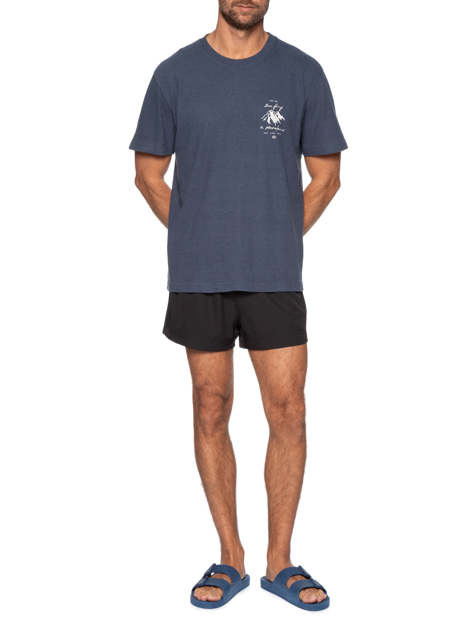 Camiseta Masculina Double STM Badge Eco – Azul Osklen