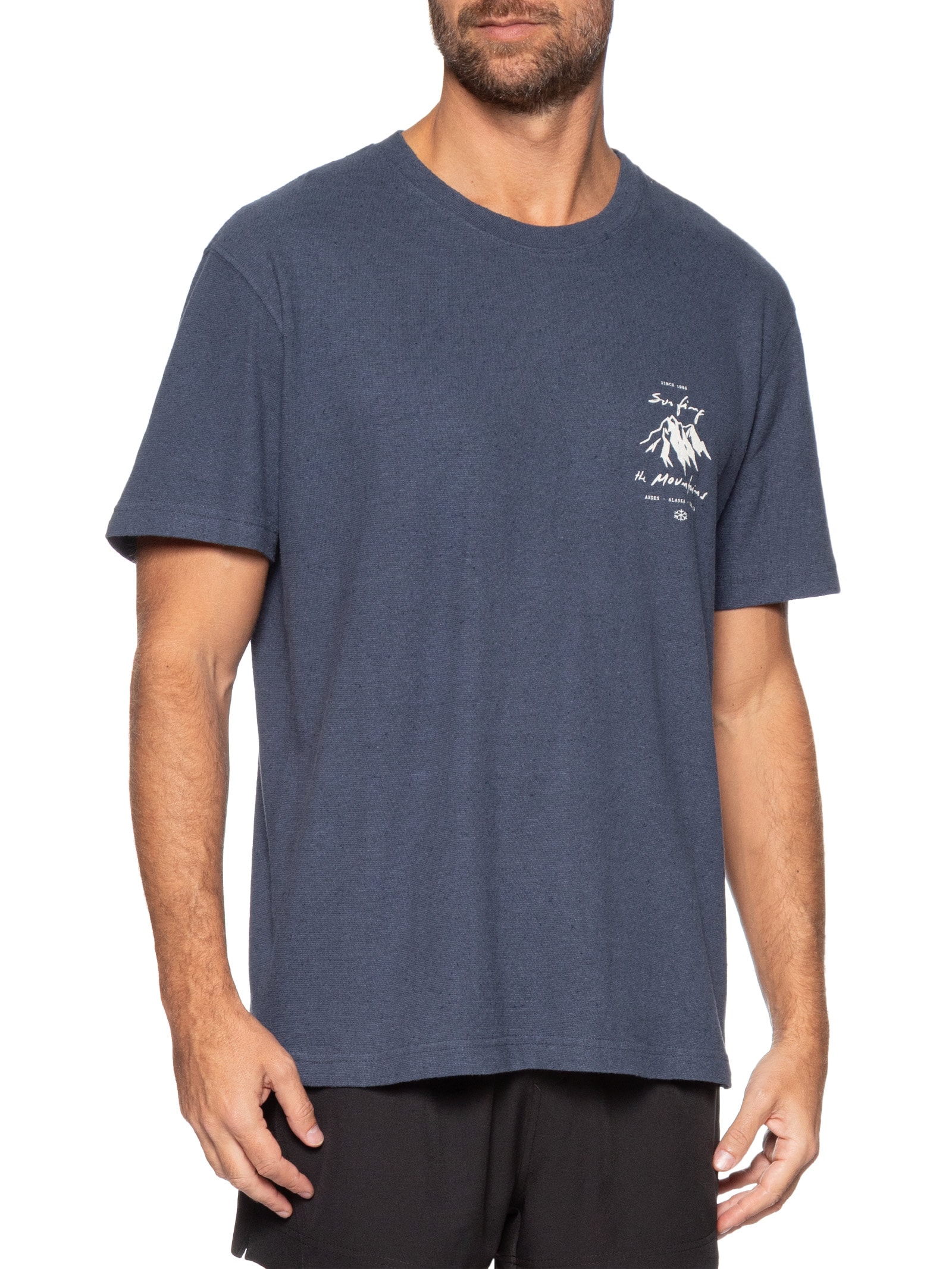 Camiseta Masculina Double STM Badge Eco – Azul Osklen