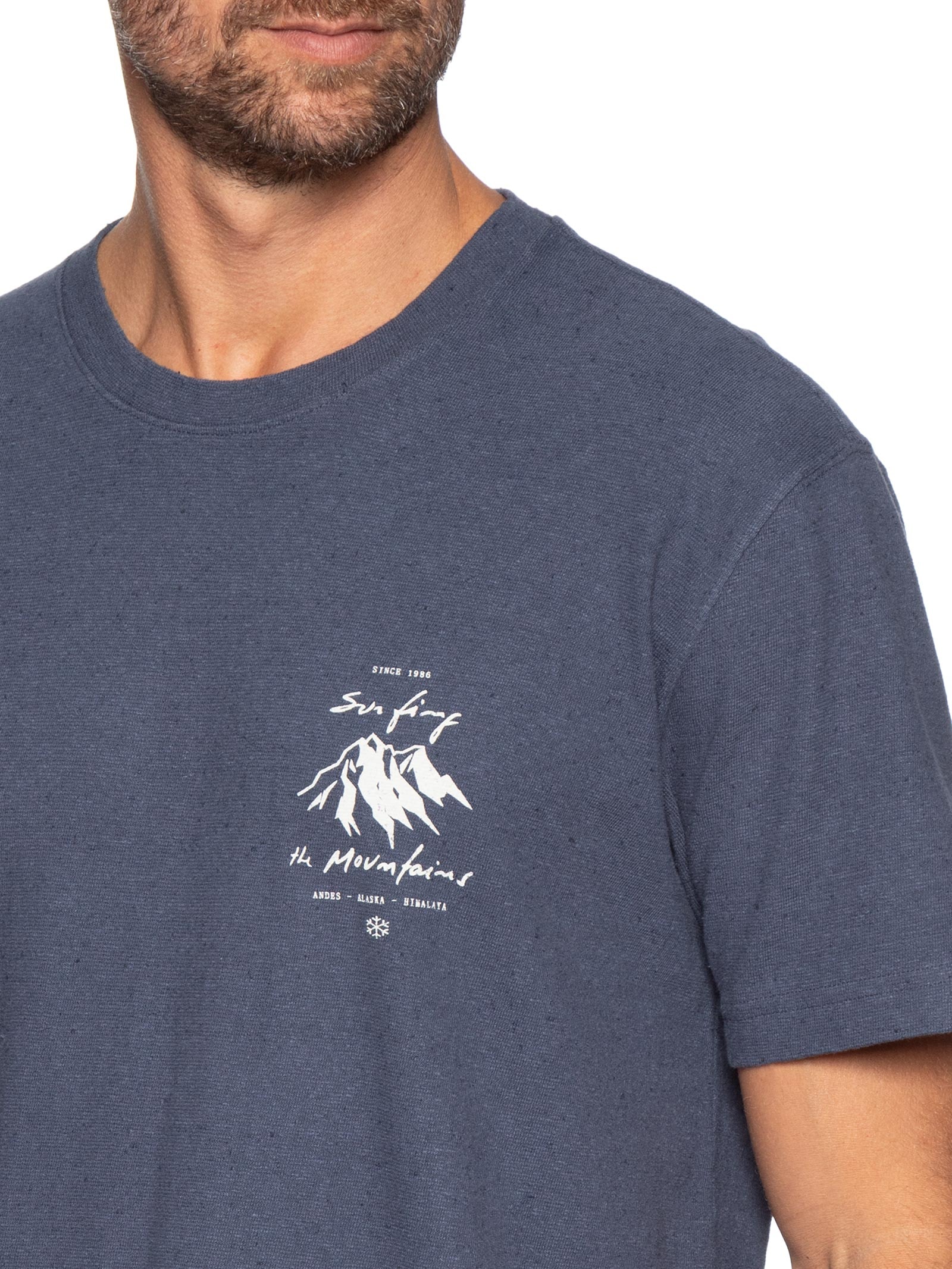 Camiseta Masculina Double STM Badge Eco – Azul Osklen