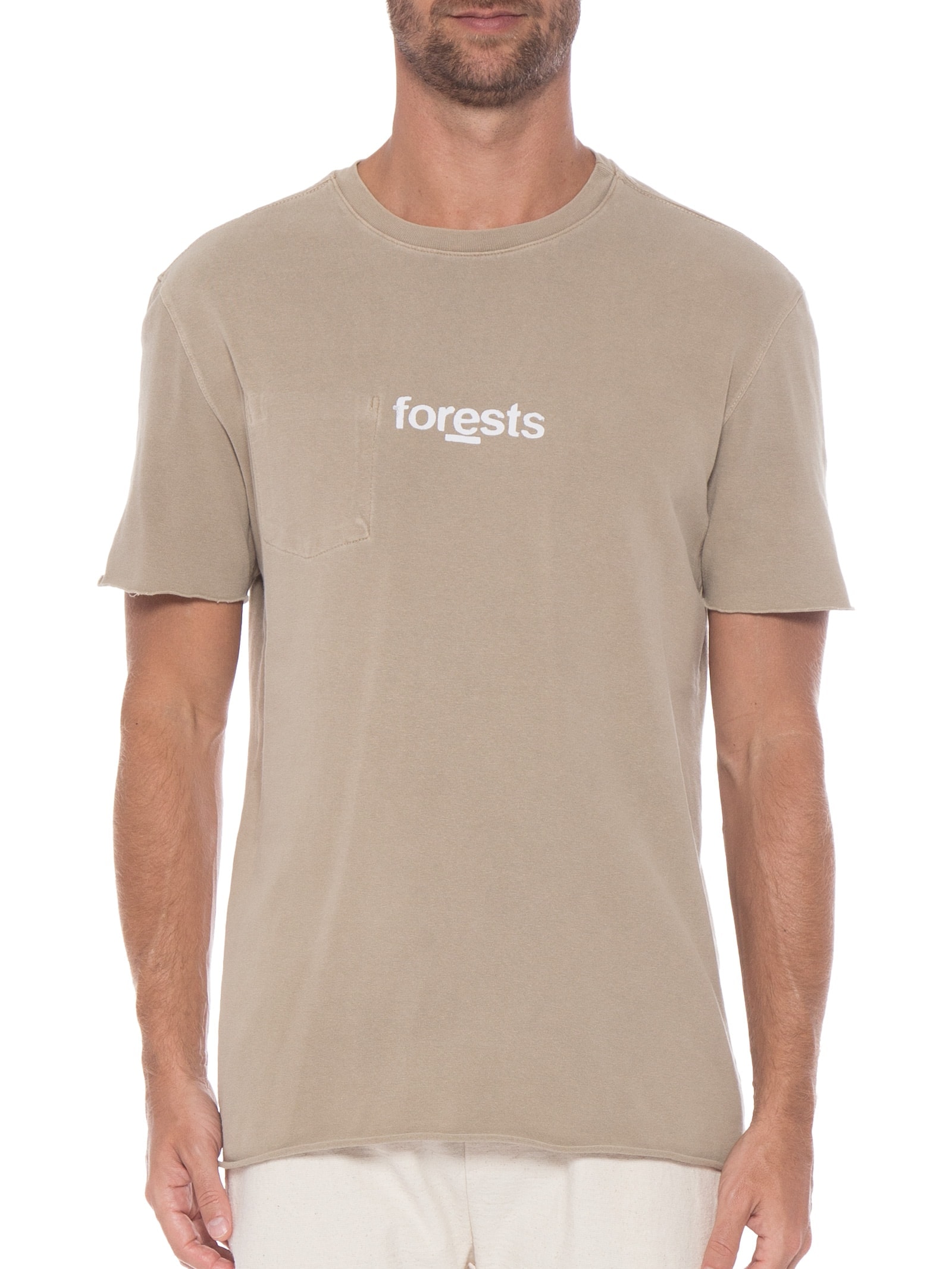 Camiseta Masculina Double Strong Forest Bege Osklen