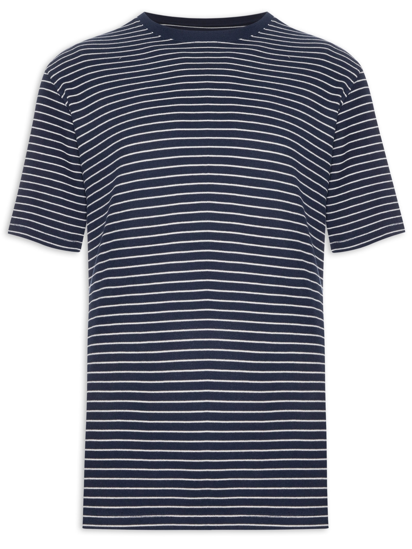 Camiseta Masculina Dover Listrada Algodão Azul Jack & Jones