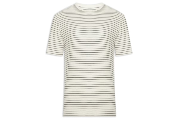 Camiseta Masculina Dover Listrada Algodão - Off White
