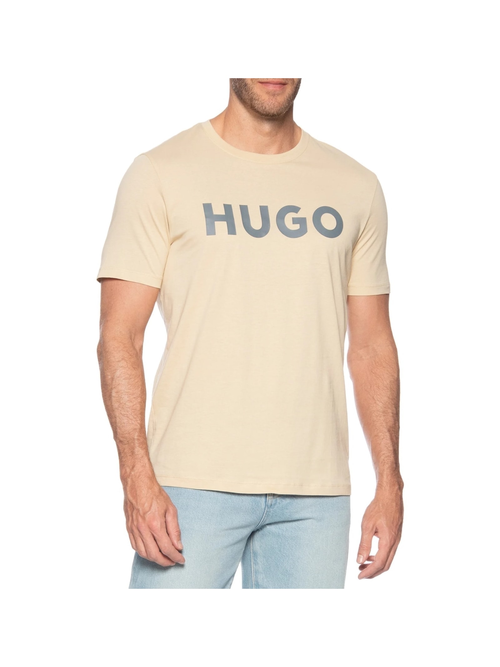 Camiseta Masculina Dulivio Bege Hugo
