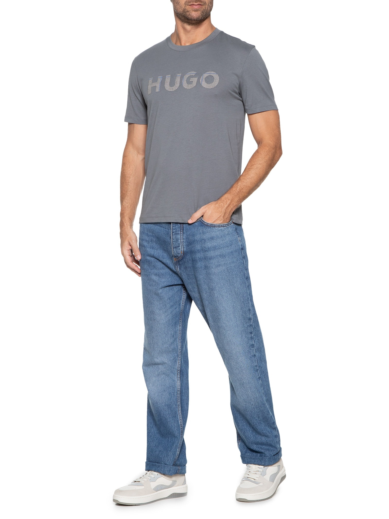 Camiseta Masculina Dulivio Cinza Hugo