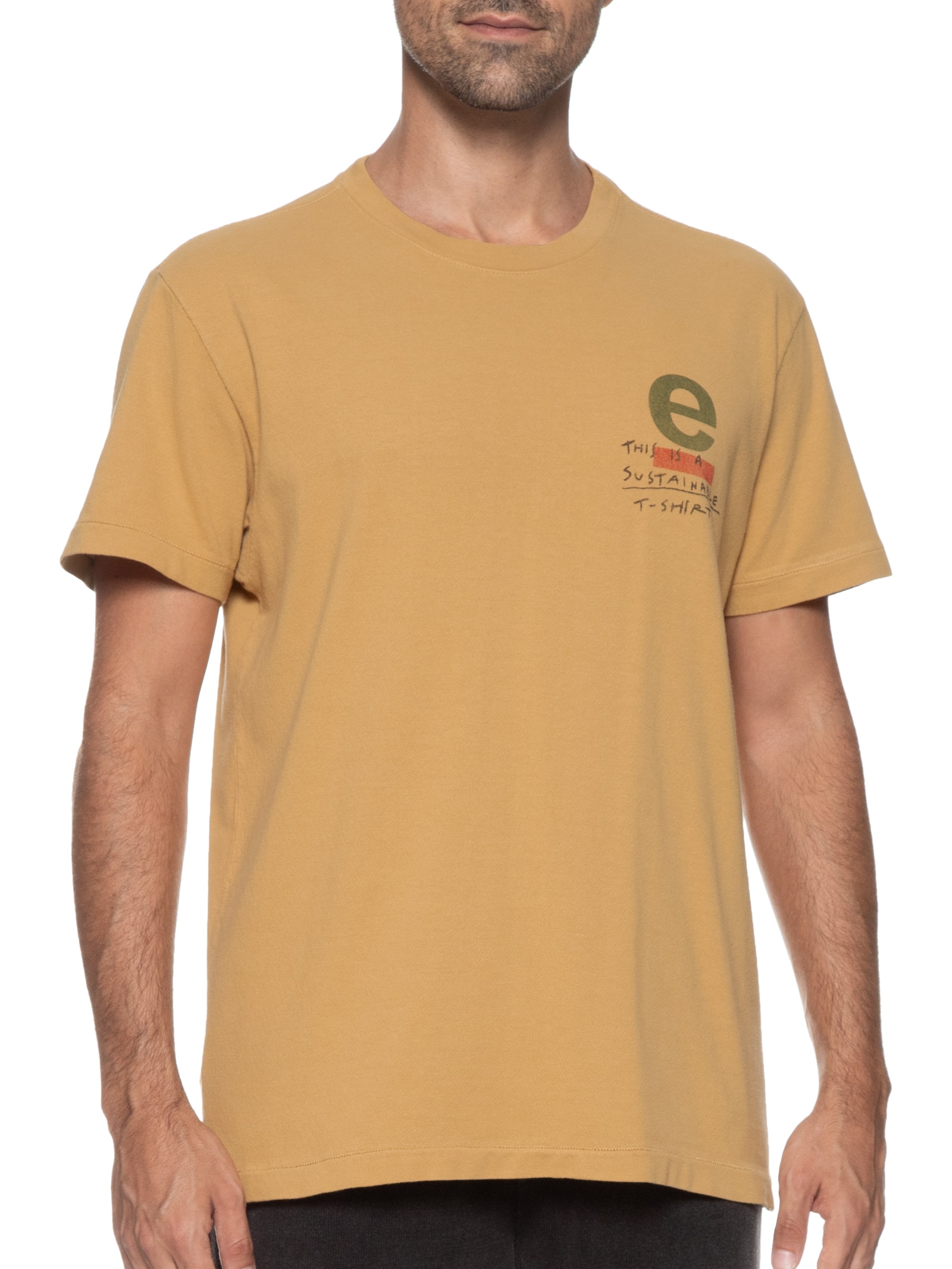 Camiseta Masculina E-colors Sustainable Manga Curta Amarelo Osklen