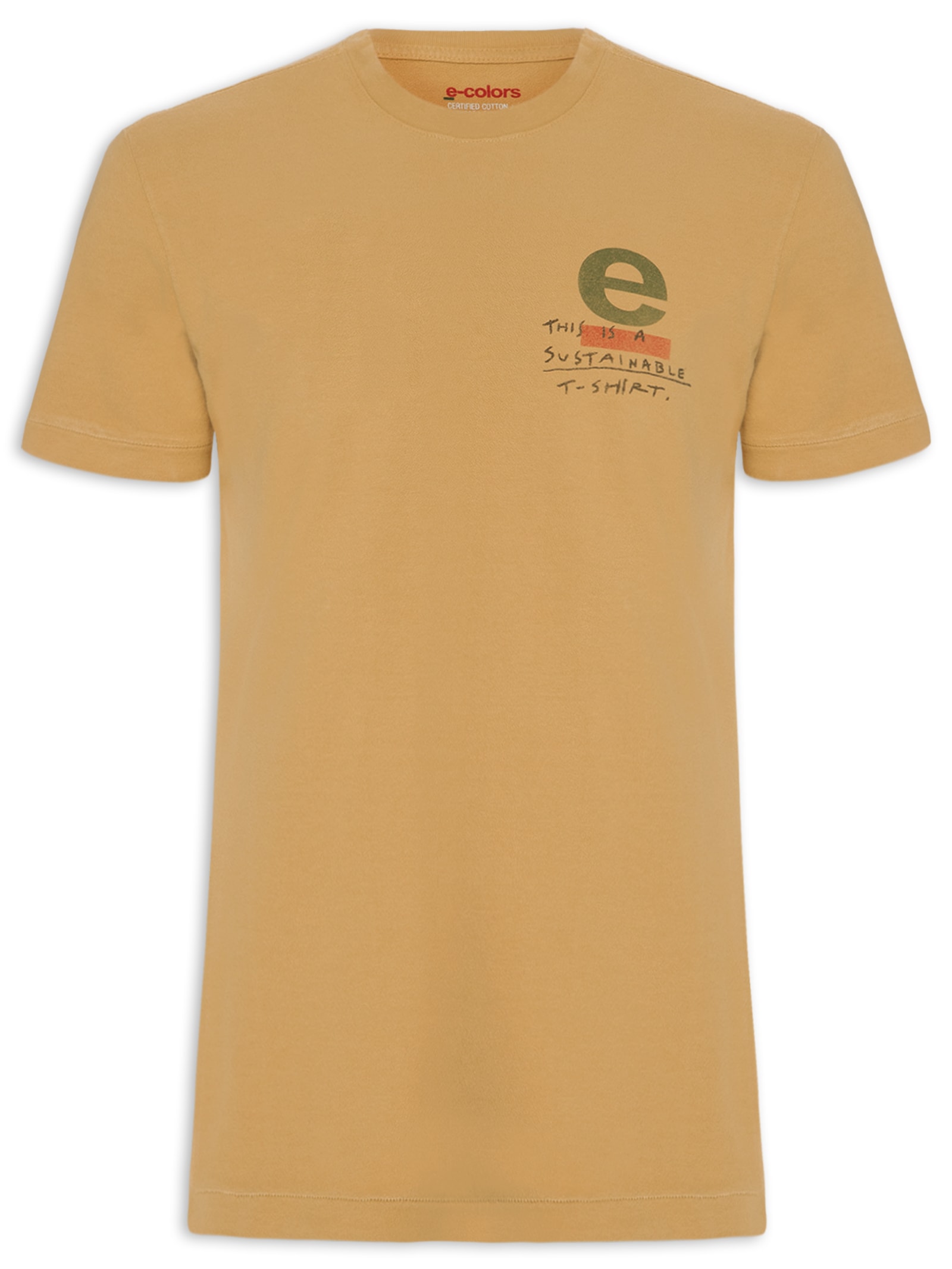 Camiseta Masculina E-colors Sustainable Manga Curta Amarelo Osklen