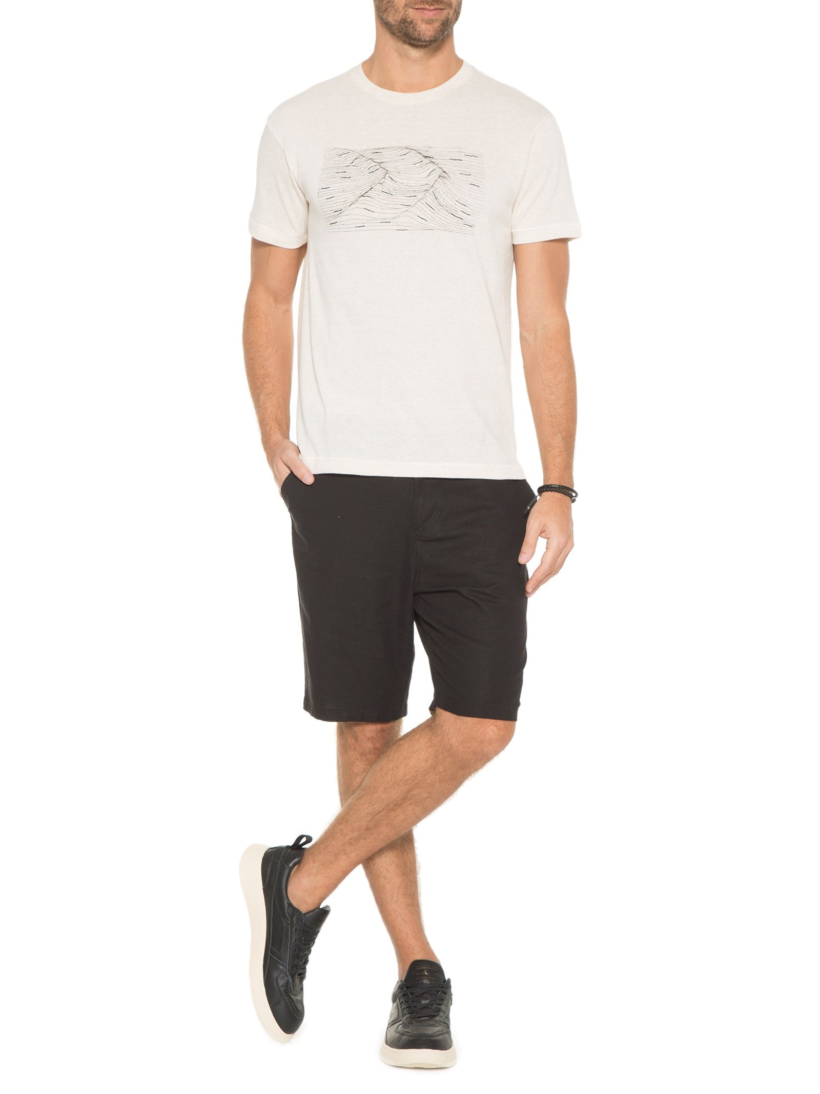 Camiseta Masculina Eco Blend Waves Off White Osklen