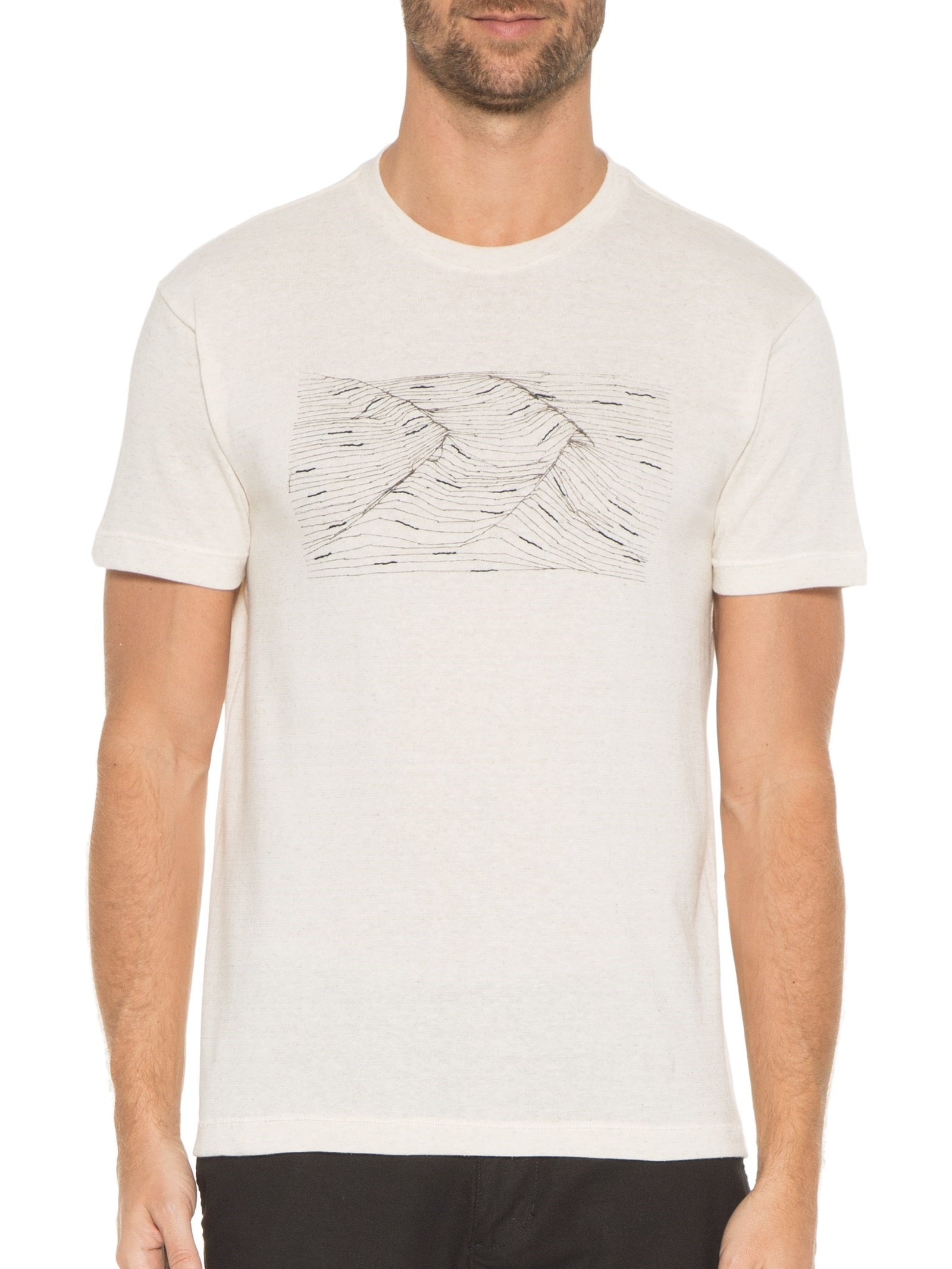 Camiseta Masculina Eco Blend Waves Off White Osklen