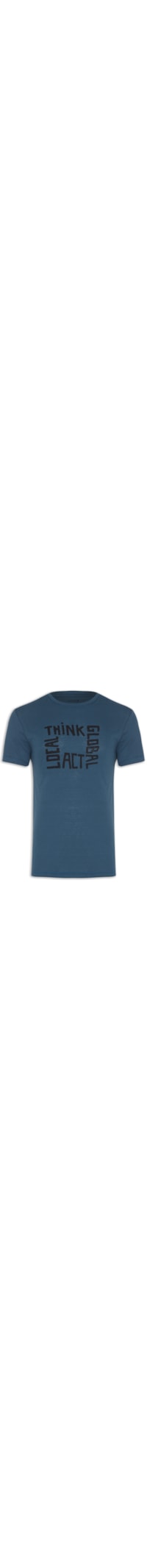Camiseta Masculina Eco Rustic Think Global - Azul