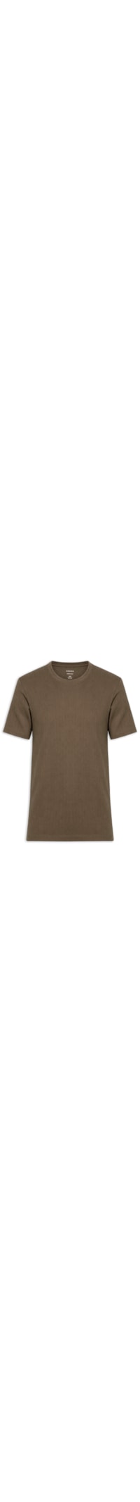 Camiseta Masculina Em Algodão Canelado - Marrom