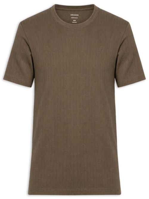 Camiseta Masculina Em Algodão Canelado – Marrom