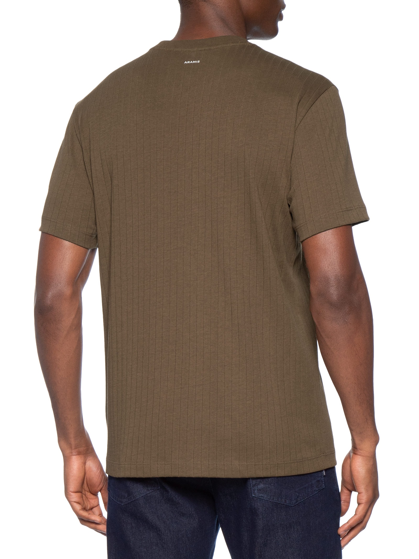 Camiseta Masculina Em Algodão Canelado Marrom Aramis