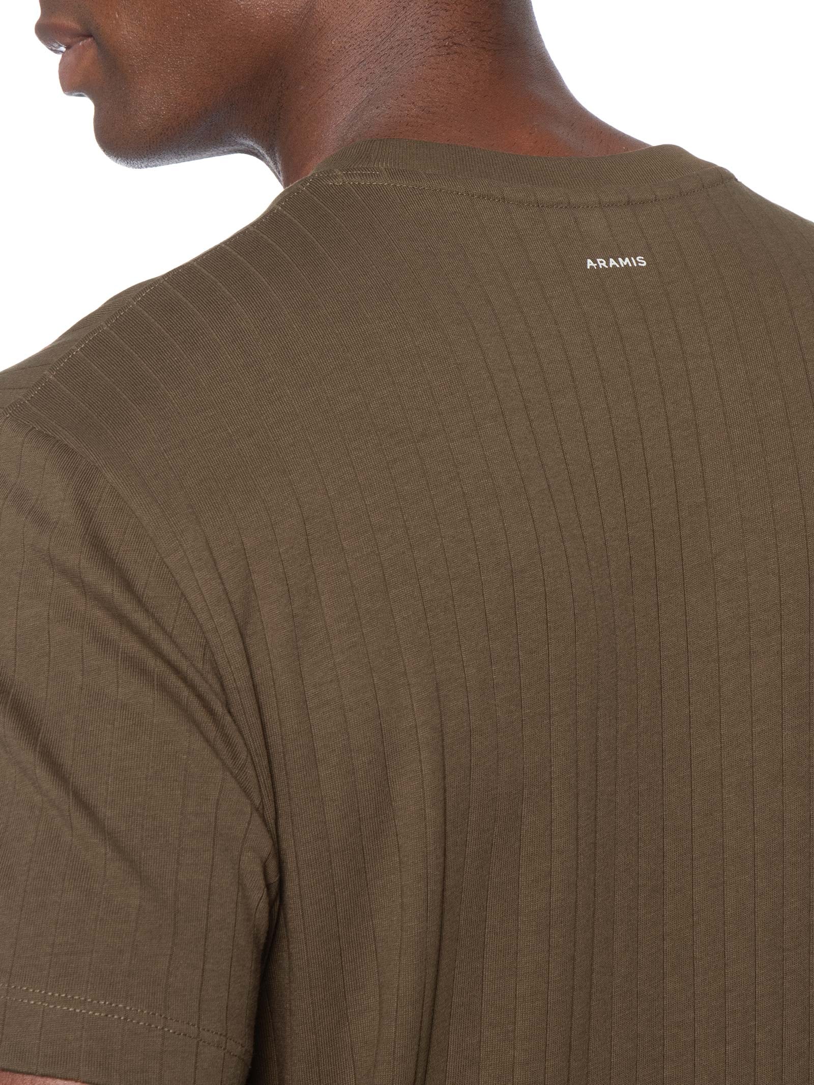 Camiseta Masculina Em Algodão Canelado Marrom Aramis