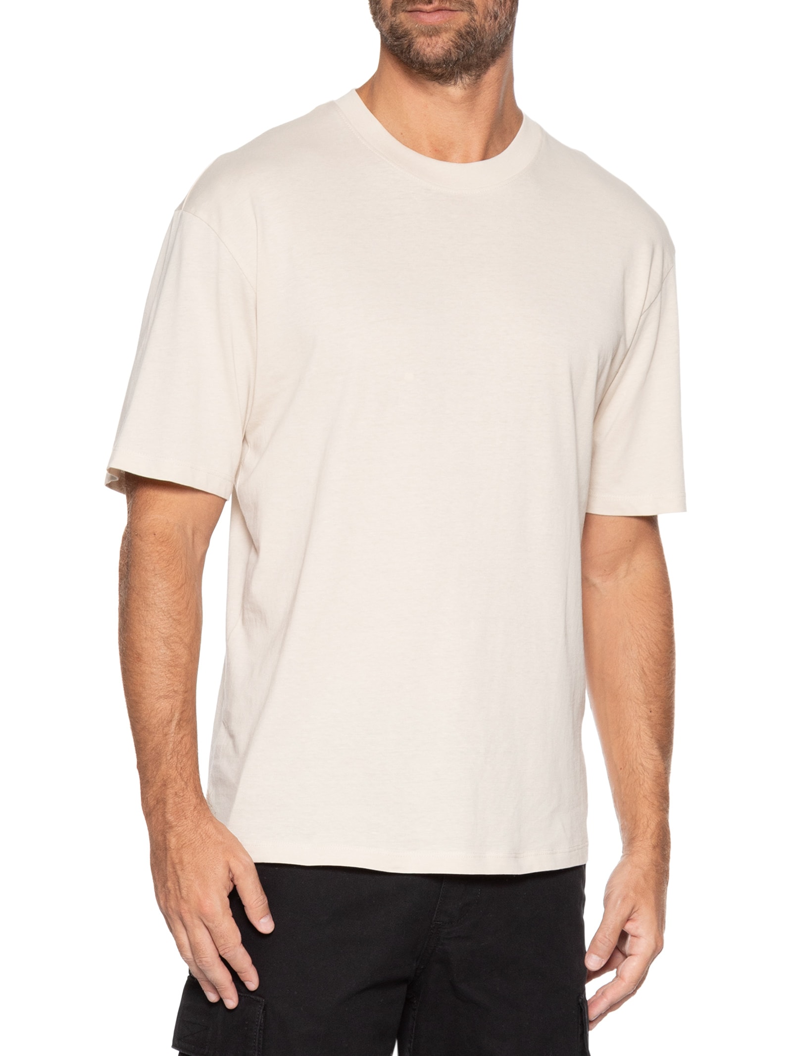 Camiseta Masculina Em Algodão Orgânico Bege Jack & Jones