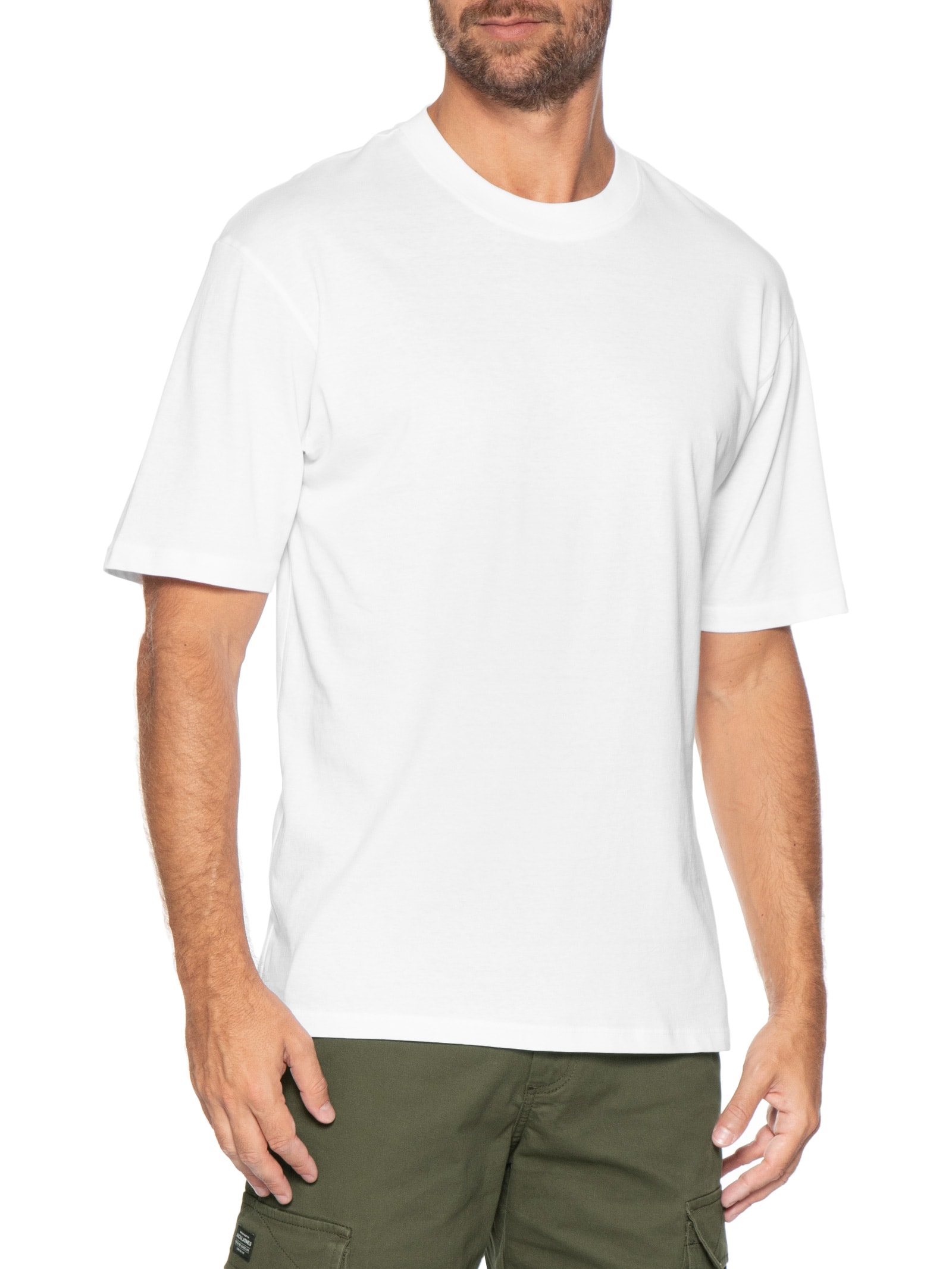 Camiseta Masculina Em Algodão Orgânico Branco Jack & Jones