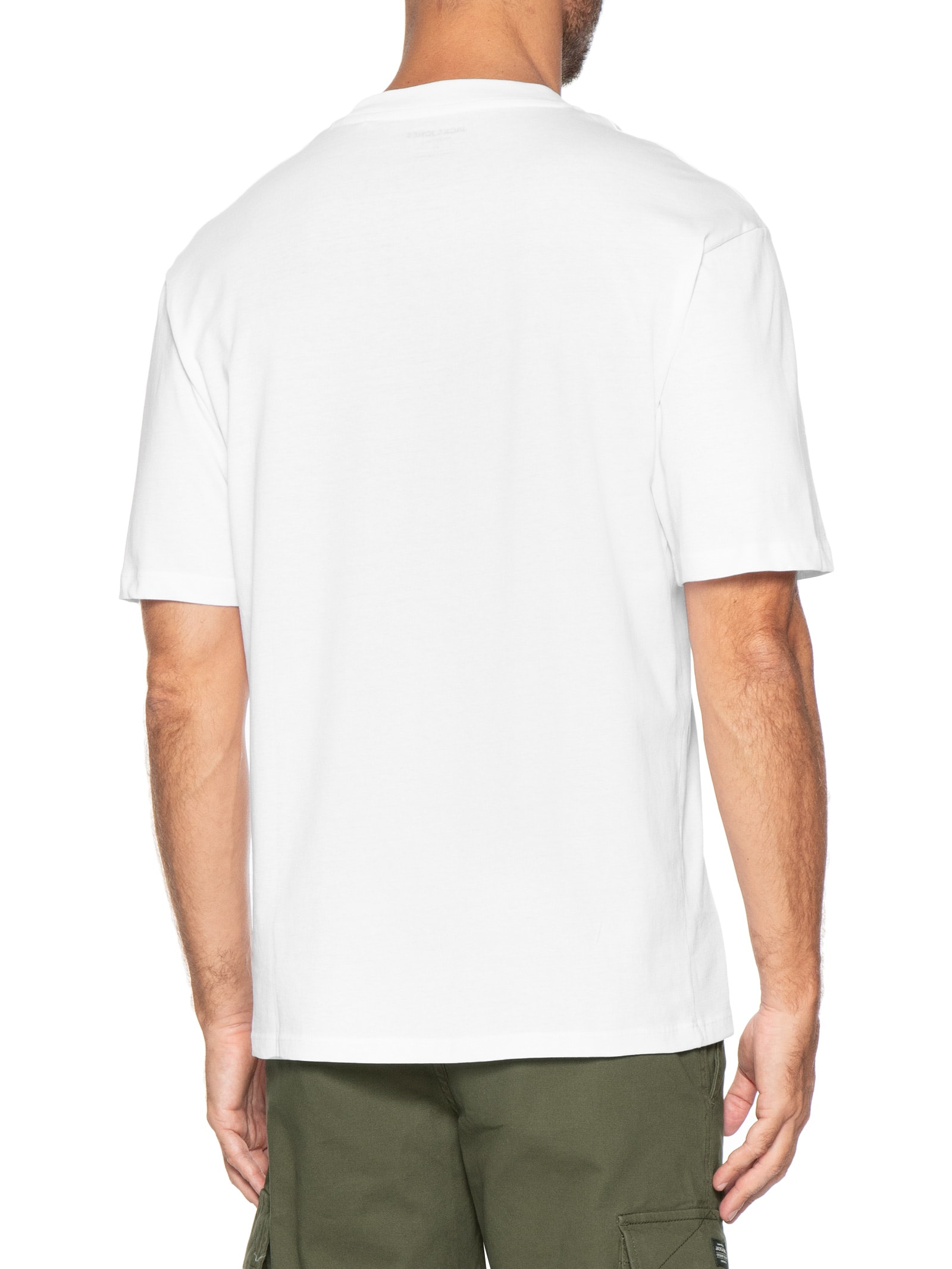 Camiseta Masculina Em Algodão Orgânico Branco Jack & Jones