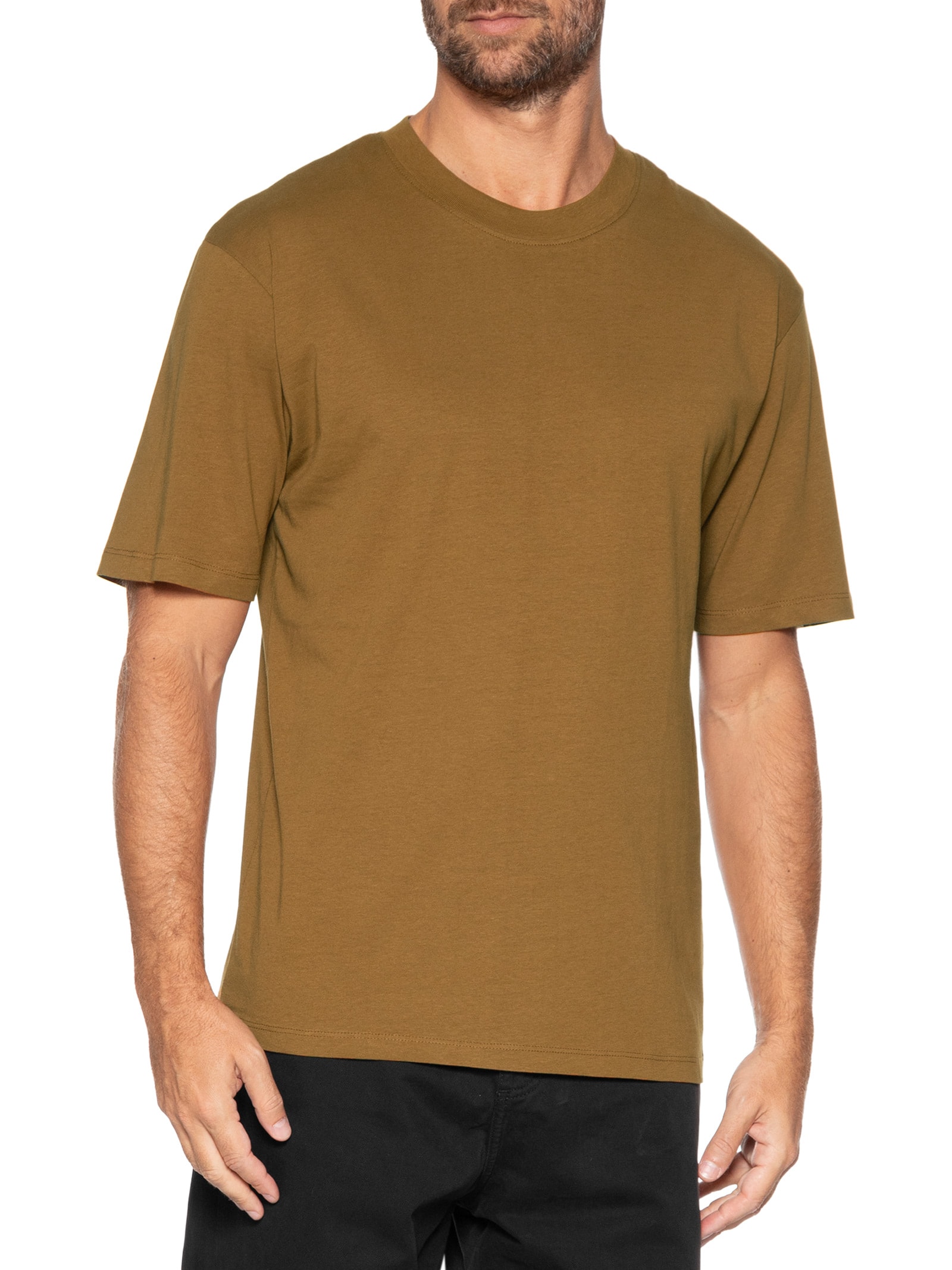 Camiseta Masculina Em Algodão Orgânico Marrom Jack & Jones