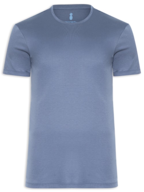 Camiseta Masculina Em Algodão Pima Peruano – Azul