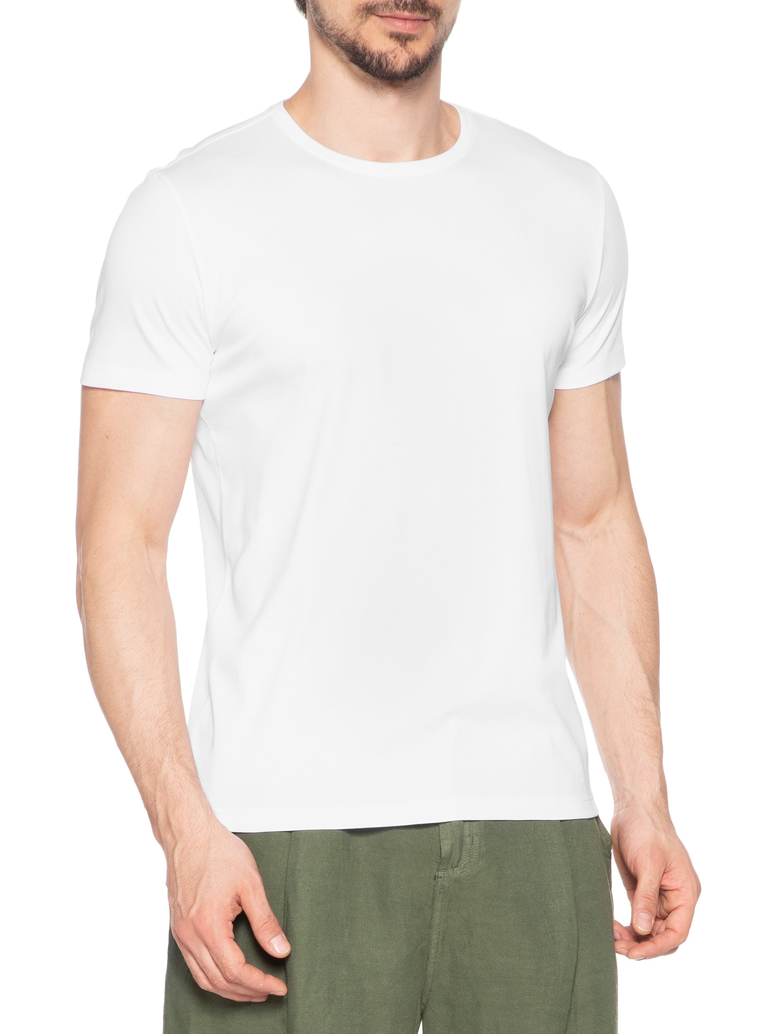 Camiseta Masculina Em Algodão Pima Peruano - Branco - Pineapple
