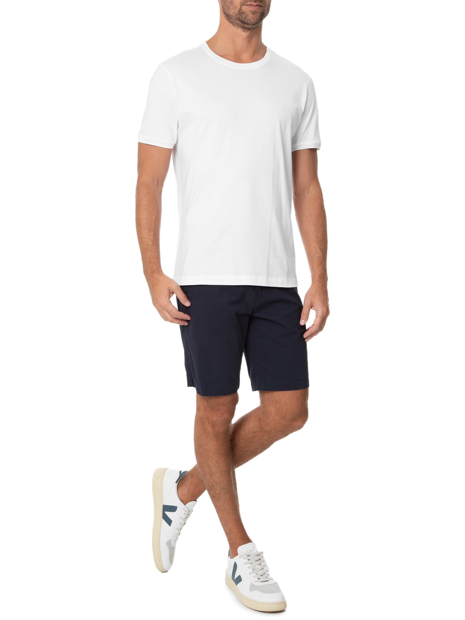 Camiseta Masculina Em Algodão Pima Surton Branco Aramis